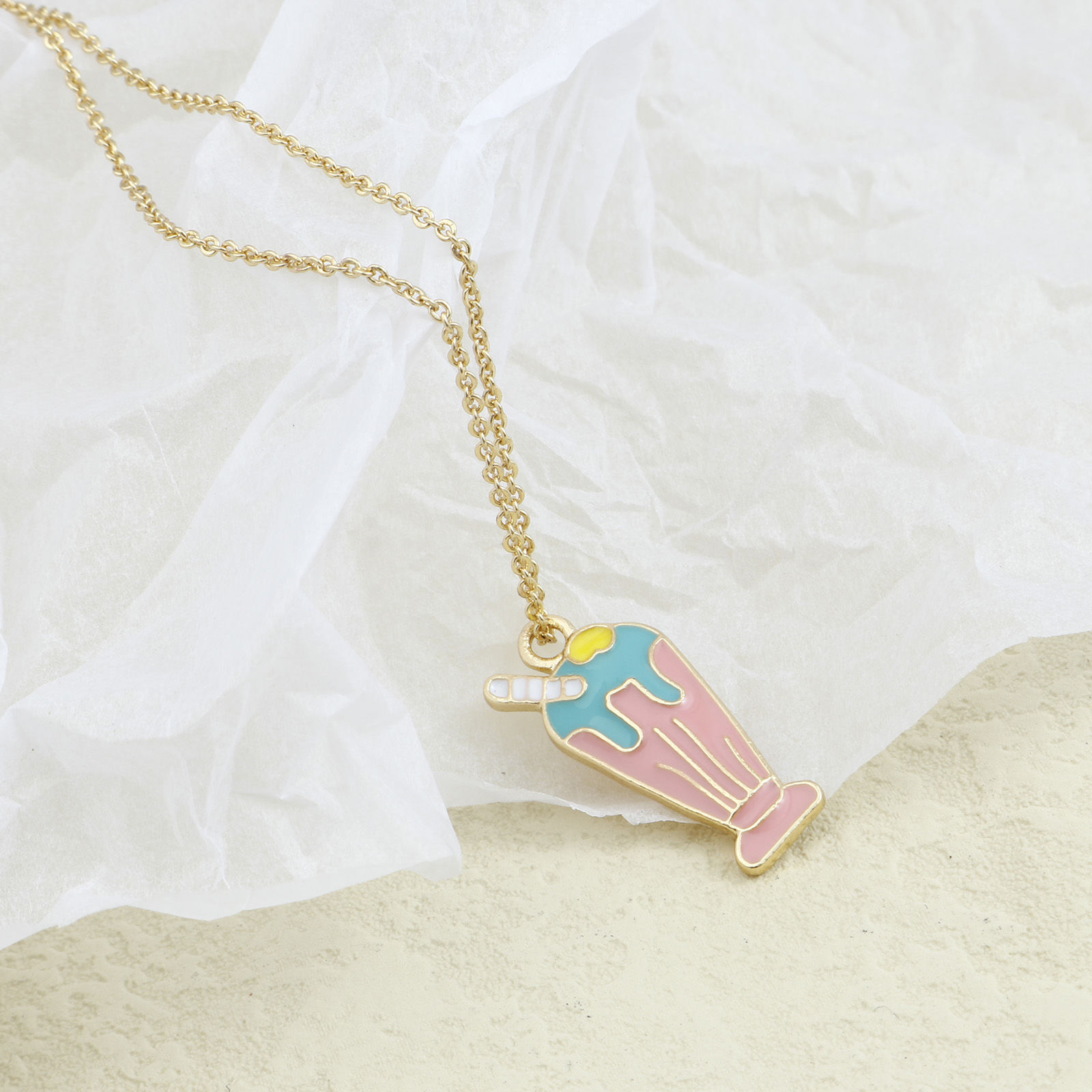 Picture of Zinc Based Alloy Charms Gold Plated Multicolor Cup Beverages Enamel