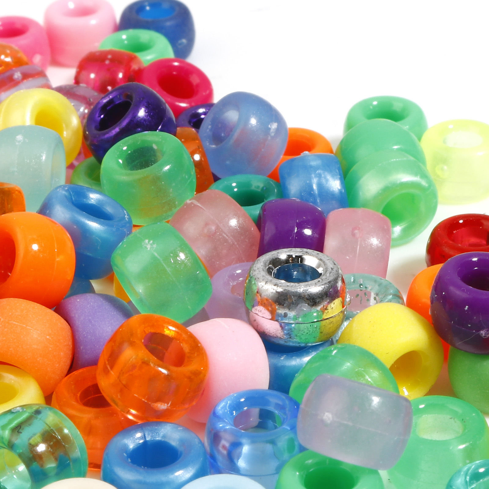 Bild von Acryl Haarflechten Dreadlock Perlen Trommel Zufällig Mix 9mm x 6mm, 500 Stück