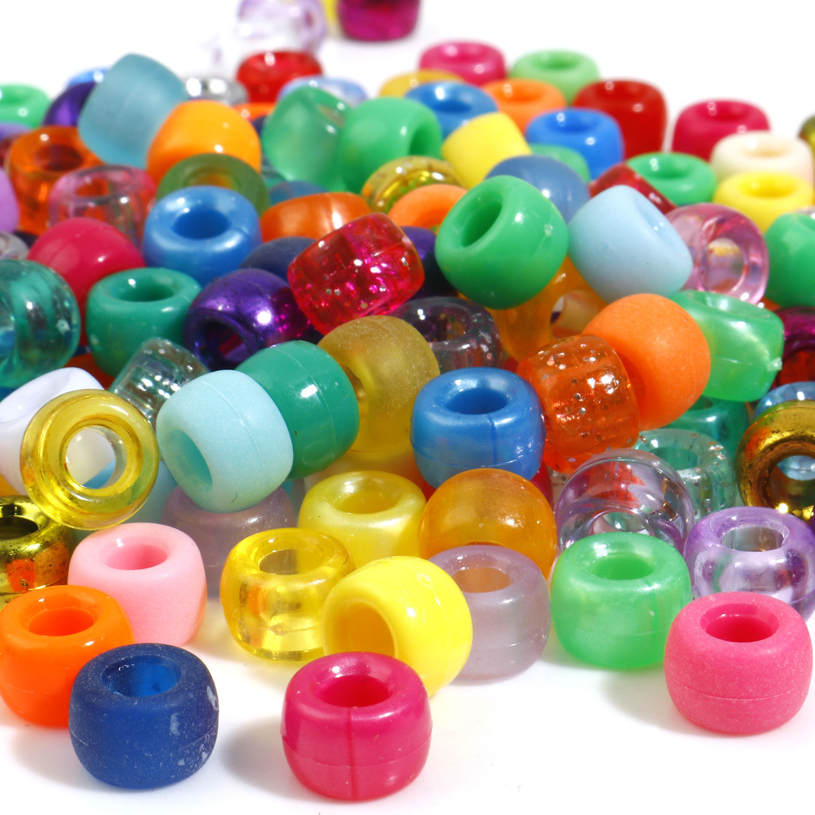 Bild von Acryl Haarflechten Dreadlock Perlen Trommel Zufällig Mix 9mm x 6mm, 500 Stück