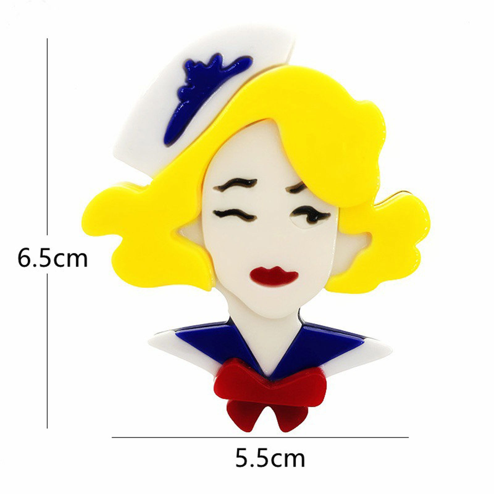 Picture of Acetic Acid Resin Acetate Acrylic Acetimar Marble Stylish Pin Brooches Girl Eyeglasses Silver Tone Multicolor