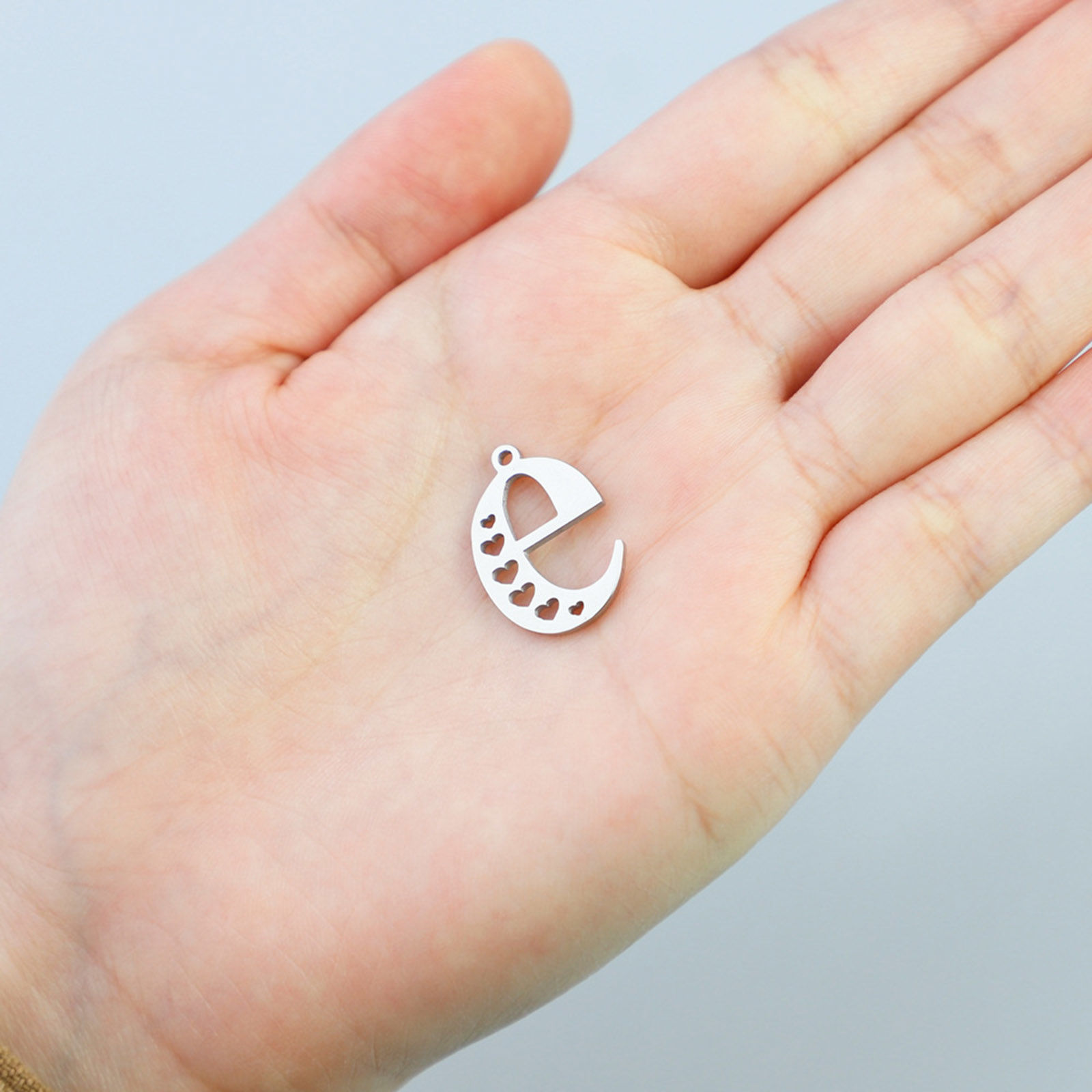 Picture of 304 Stainless Steel Charms Multicolor Lowercase Letter Heart Hollow