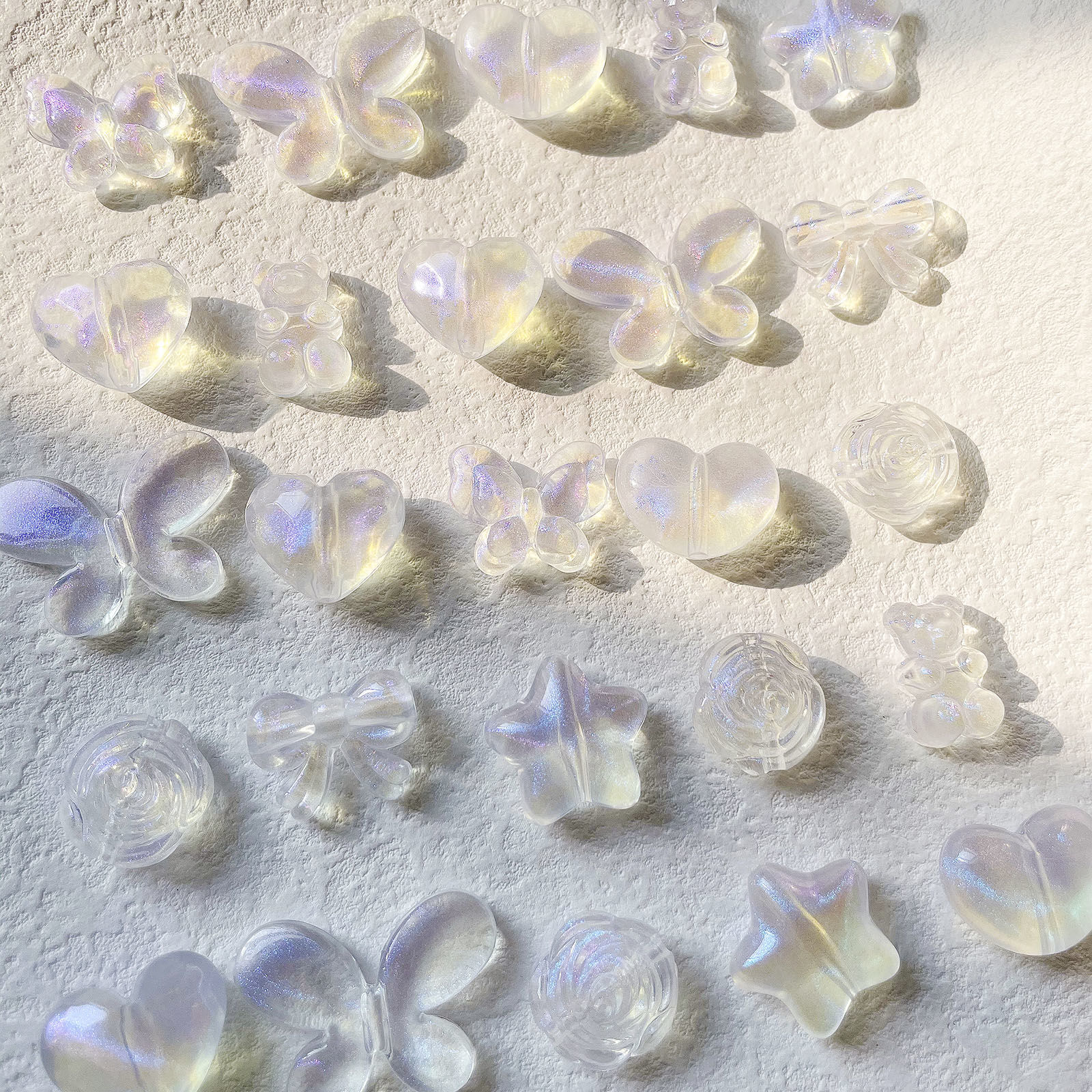 Picture of Acrylic Beads Transparent Clear AB Rainbow Color Butterfly Animal Heart Glitter