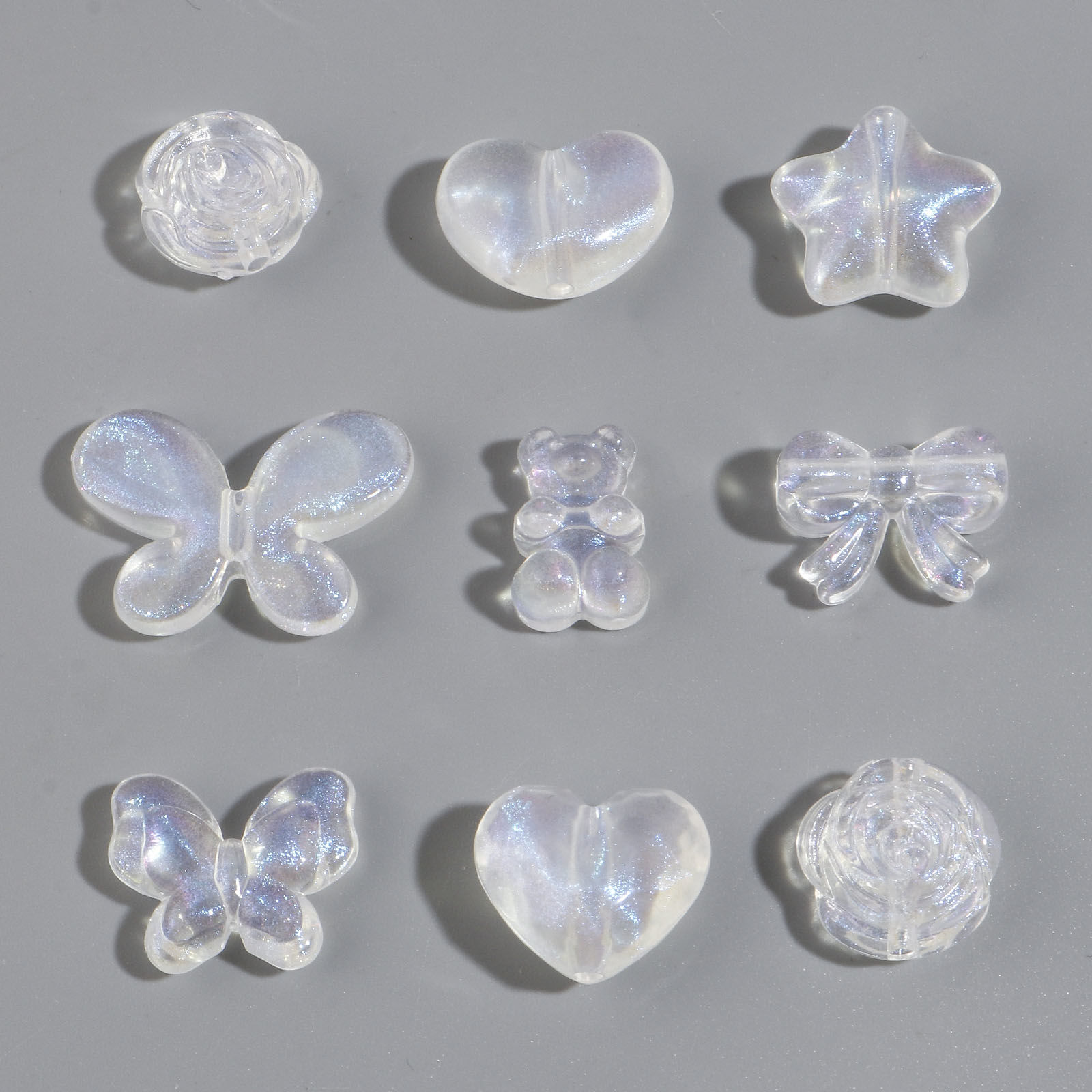 Picture of Acrylic Beads Transparent Clear AB Rainbow Color Butterfly Animal Heart Glitter