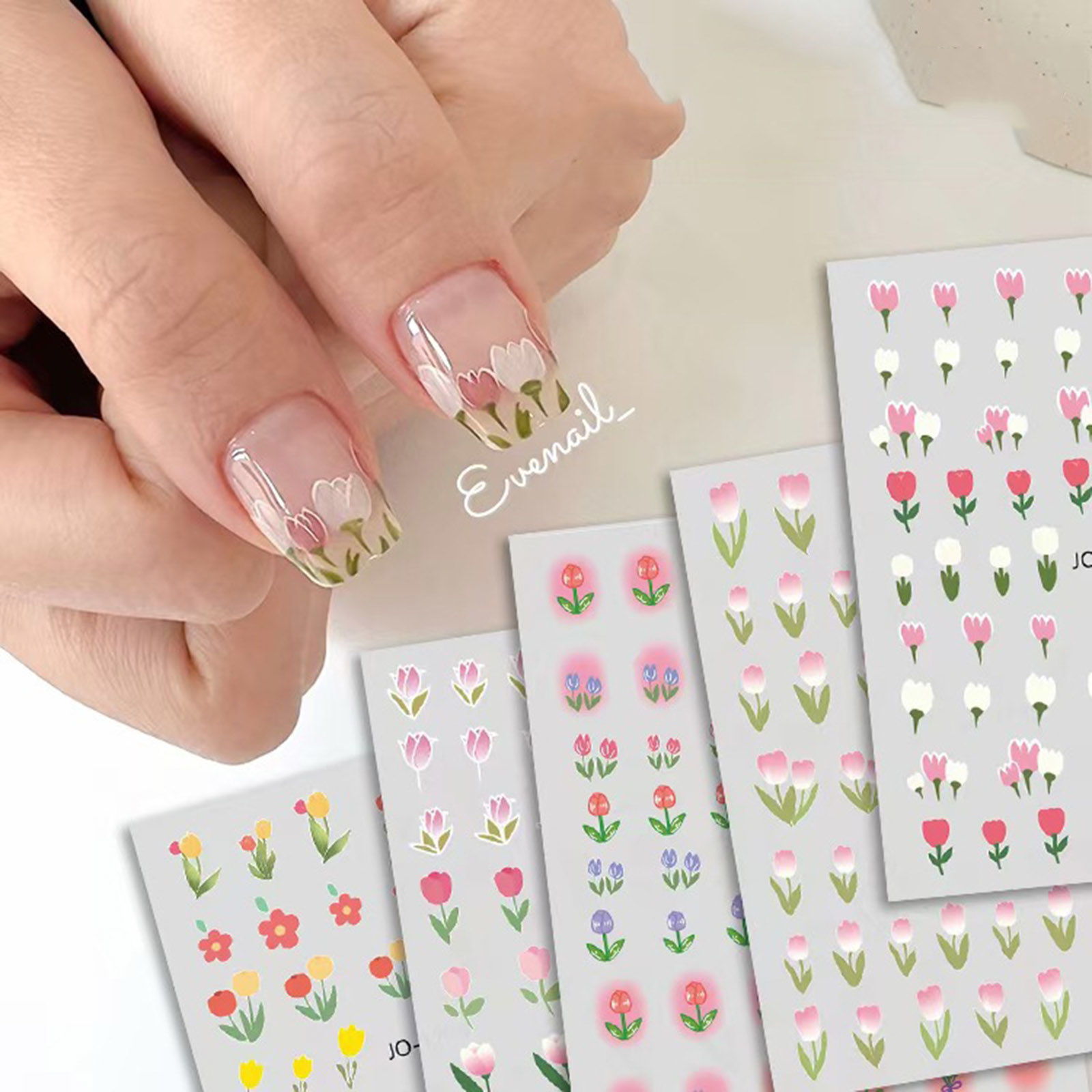 Picture of Lovely Tulip Flower Nail Art Stickers Decoration