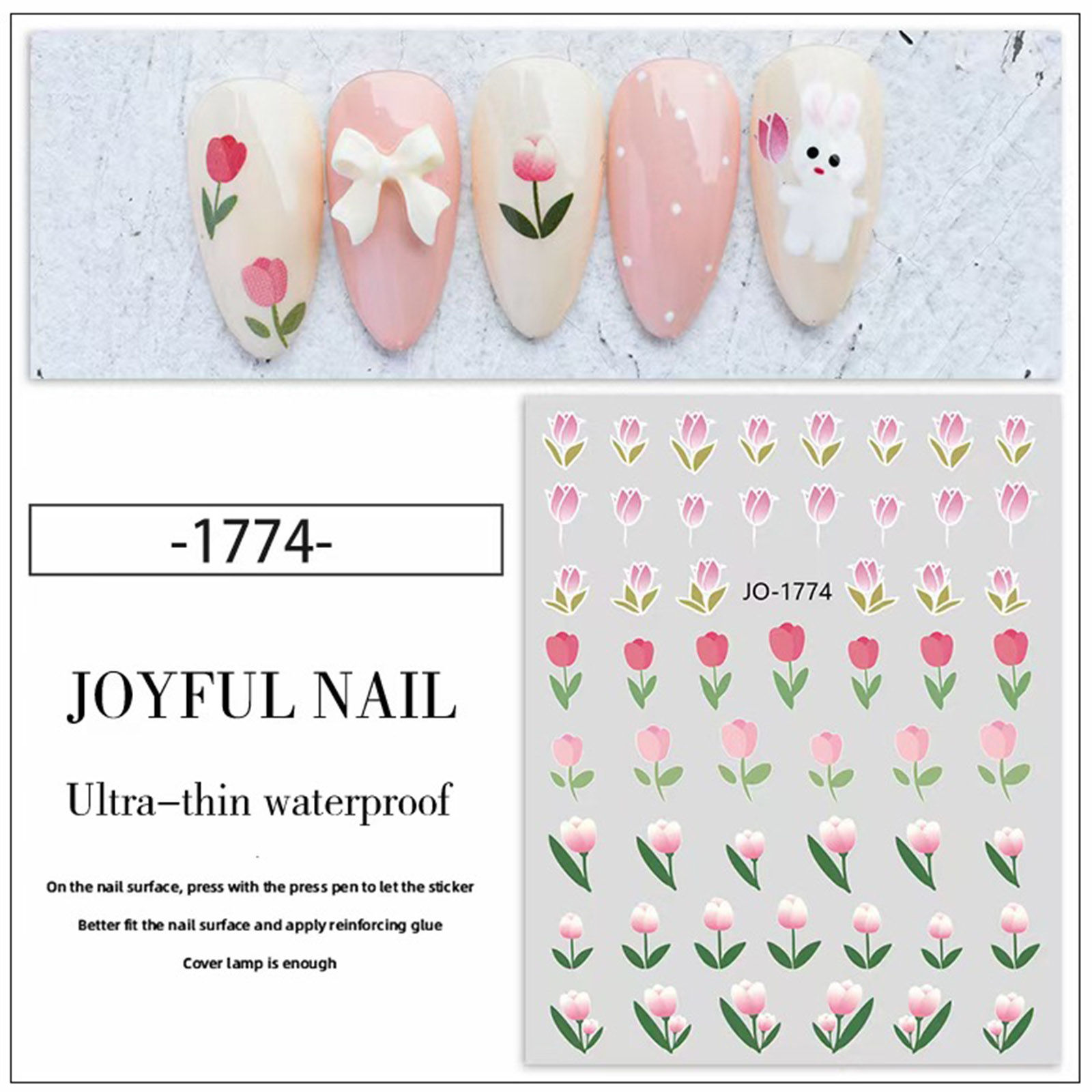 Picture of Lovely Tulip Flower Nail Art Stickers Decoration