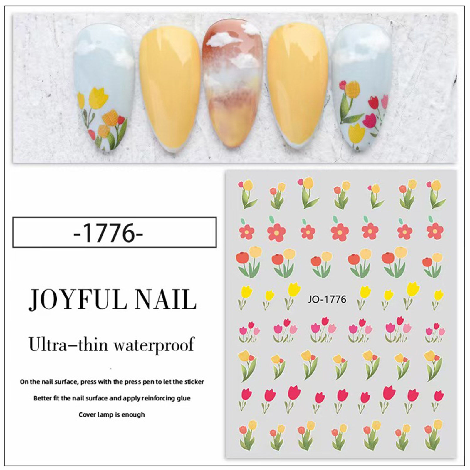 Picture of Lovely Tulip Flower Nail Art Stickers Decoration