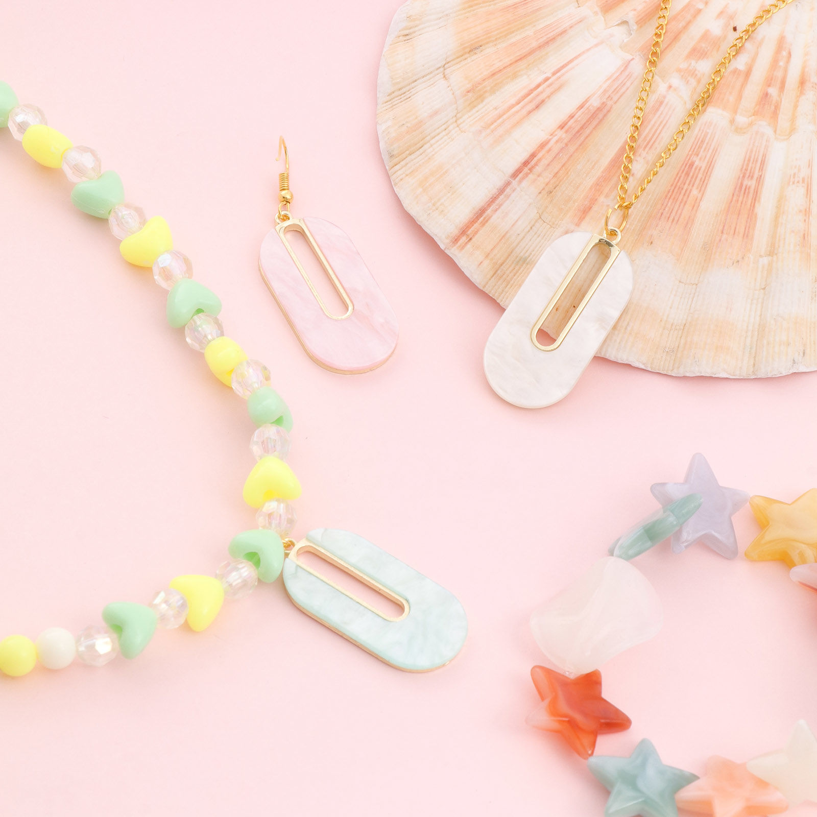 Immagine di Lega di Zinca + Acrilato Serie di Acido Acetico Ciondoli Ovale Oro Placcato Multicolore Filigrana 4.1cm x 2cm , 5 Pz