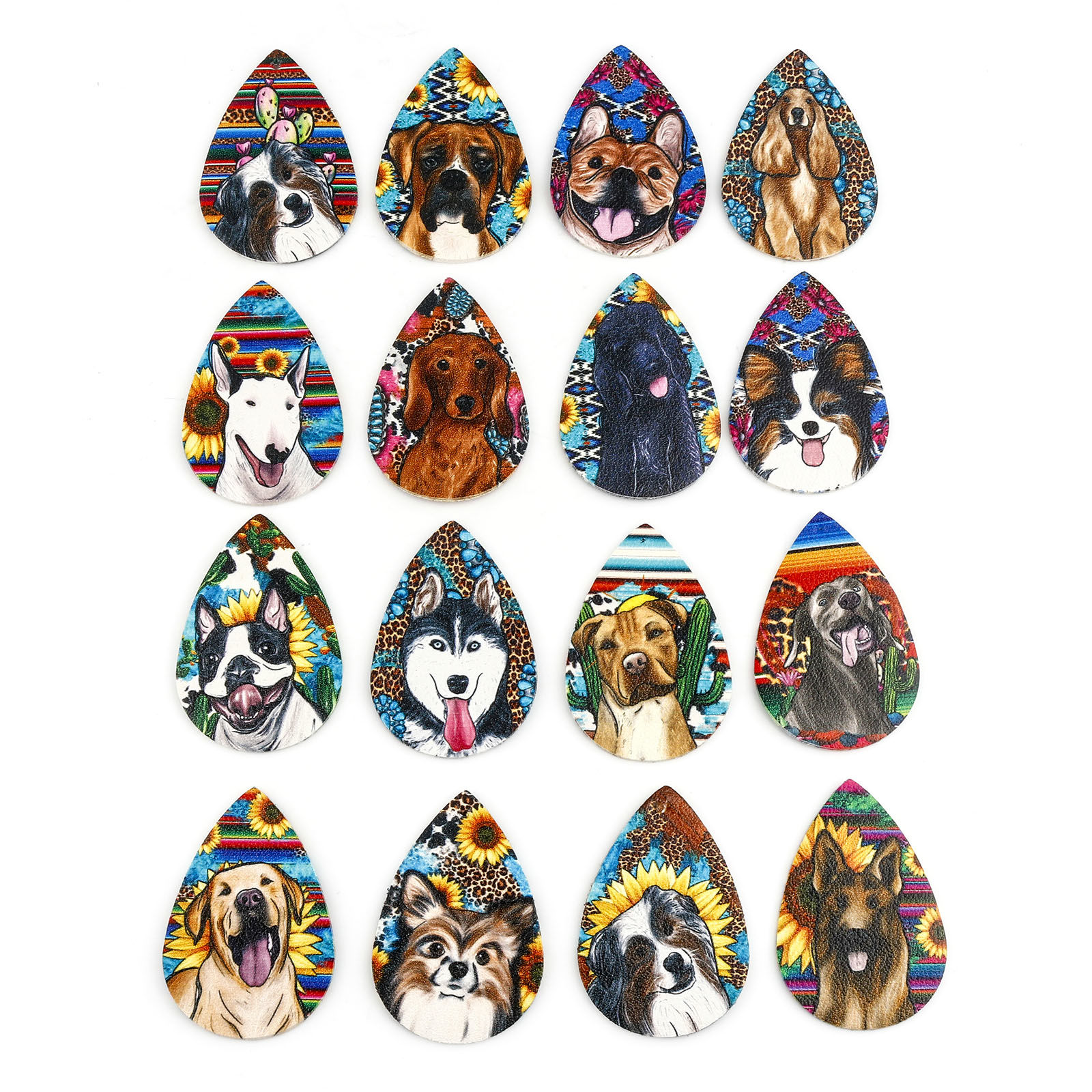 Picture of PU Leather Pet Memorial Pendants Drop Multicolor Dog 5.5cm x 3.8cm