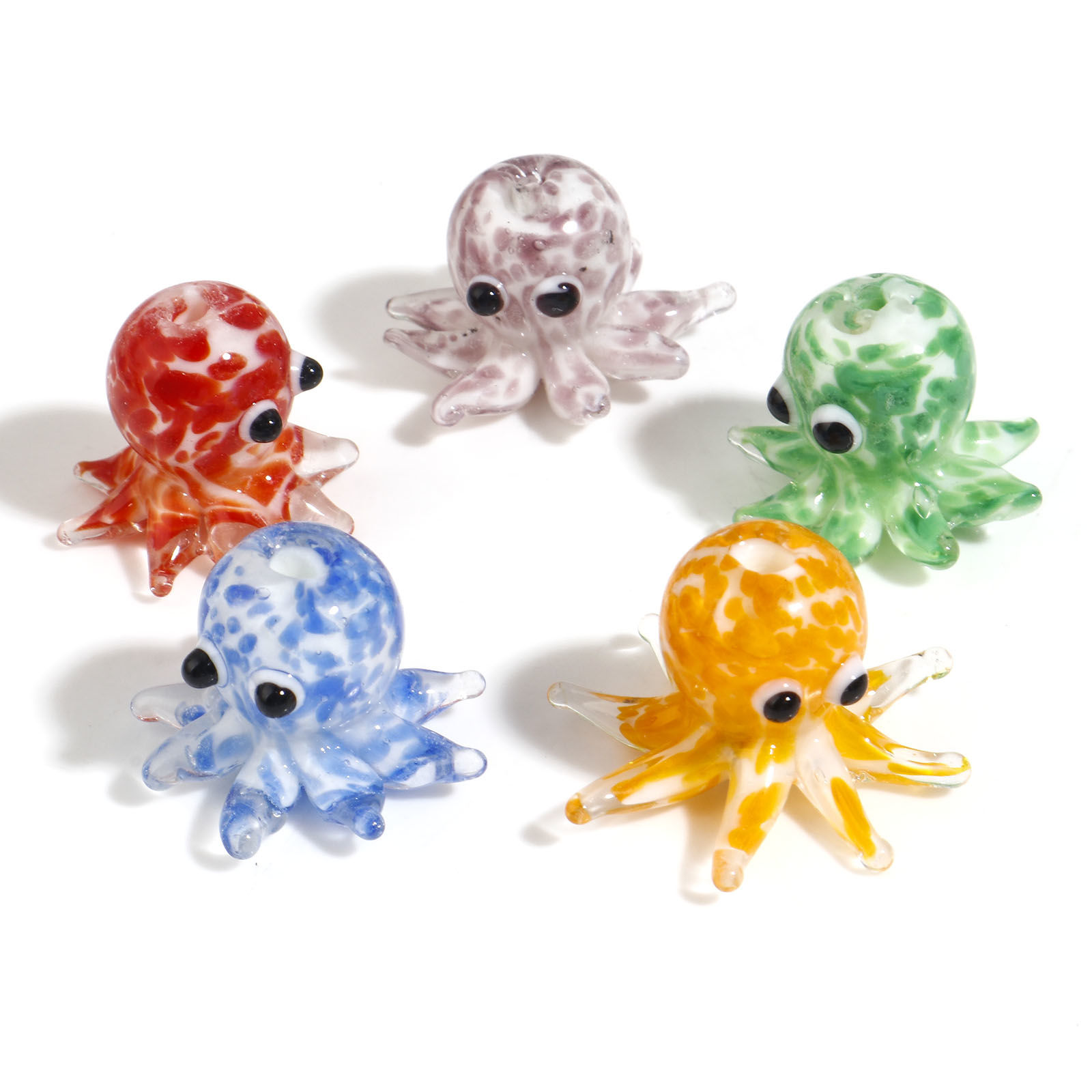 Bild von Muranoglas Ozean Schmuck Perlen Kraken Bunt Punkt ca 22mm x 16mm, Loch:ca. 1.8mm, 2 Stück