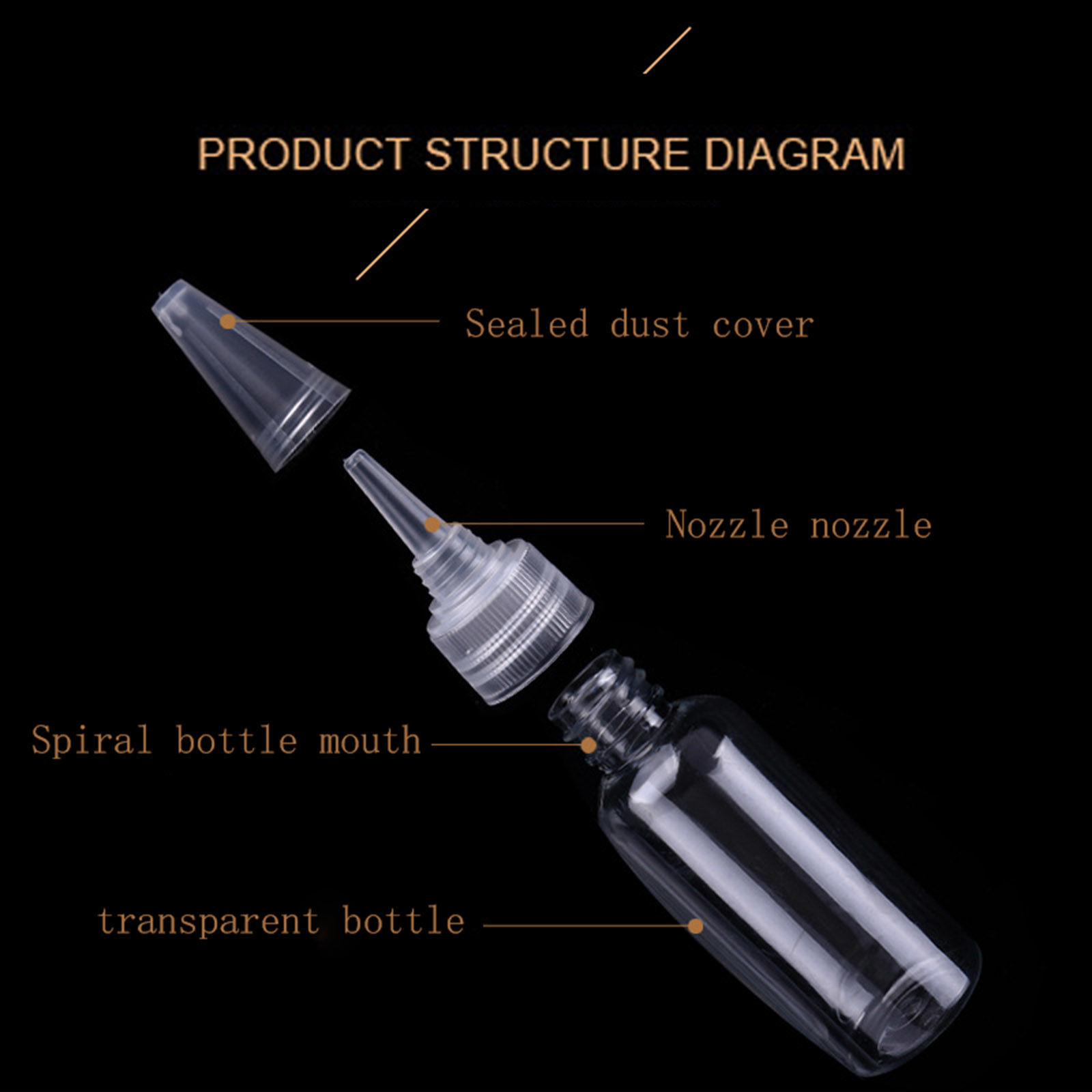 Picture of Empty Plastic Resin Jewelry Tools Glue Applicator Bottles Transparent Clear