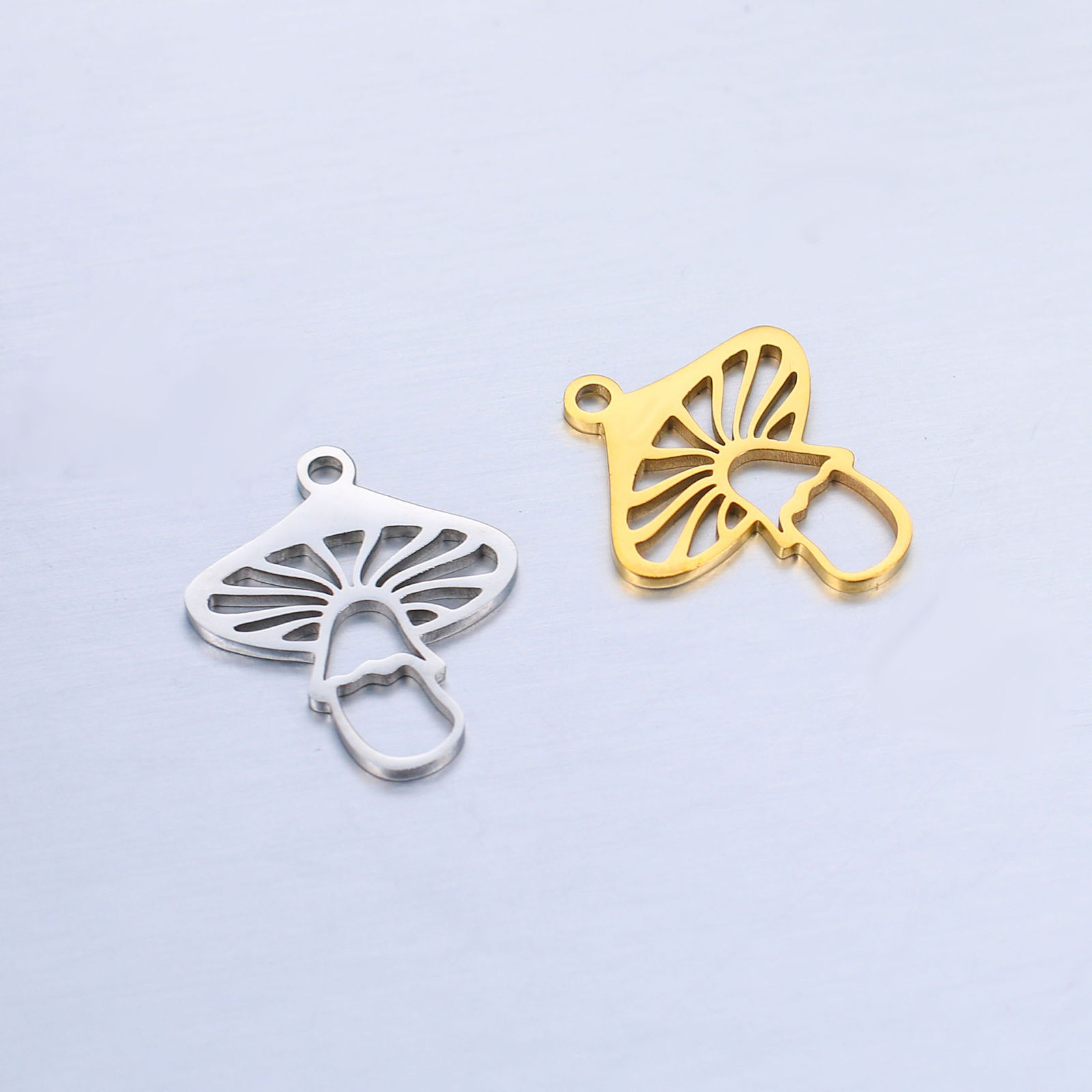 Picture of 304 Stainless Steel Charms Multicolor Mushroom 17mm x 14.5mm