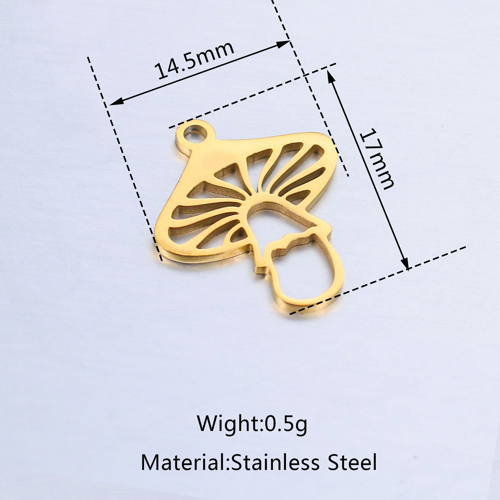 Picture of 304 Stainless Steel Charms Multicolor Mushroom 17mm x 14.5mm