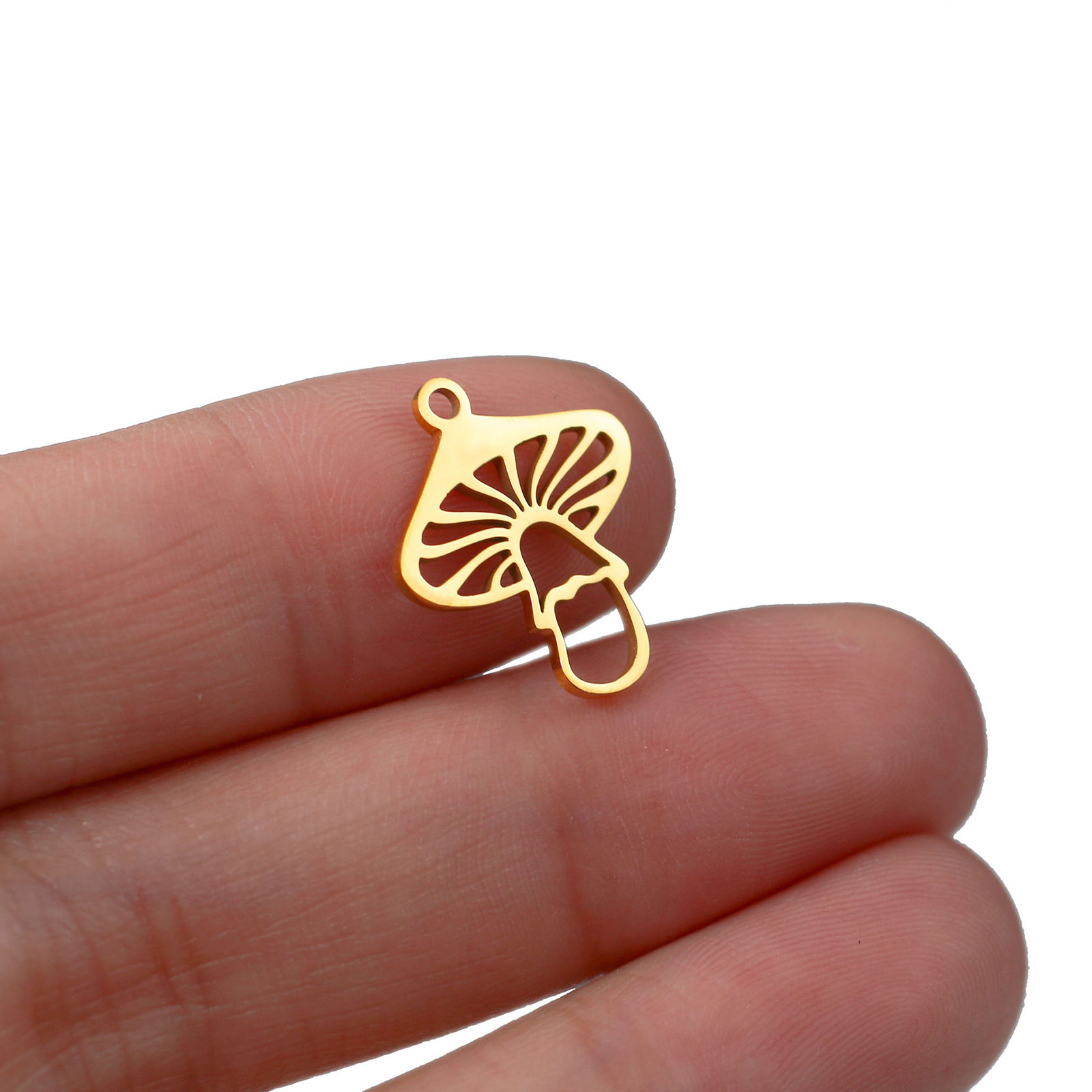 Picture of 304 Stainless Steel Charms Multicolor Mushroom 17mm x 14.5mm
