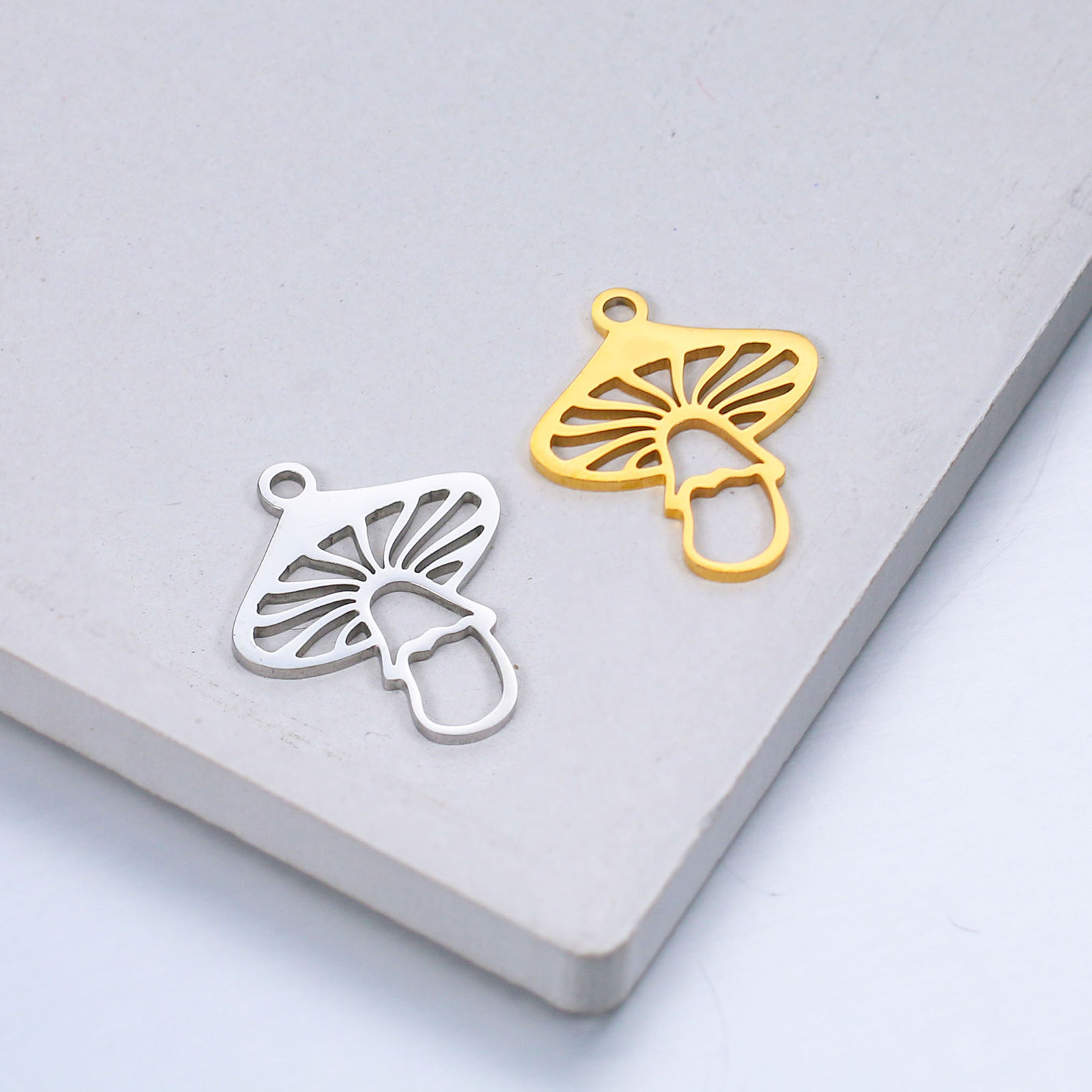 Picture of 304 Stainless Steel Charms Multicolor Mushroom 17mm x 14.5mm
