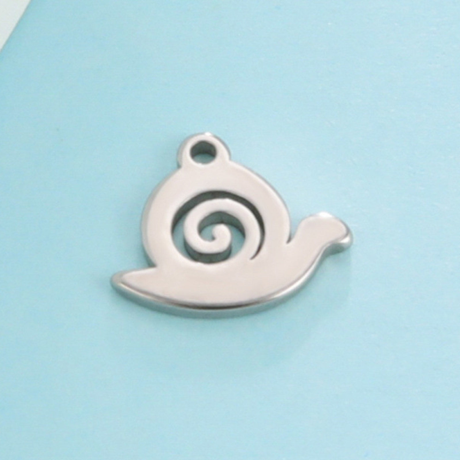 Picture of Stainless Steel Charms Multicolor Snail Animal Hollow 11.1mm x 9.5mm