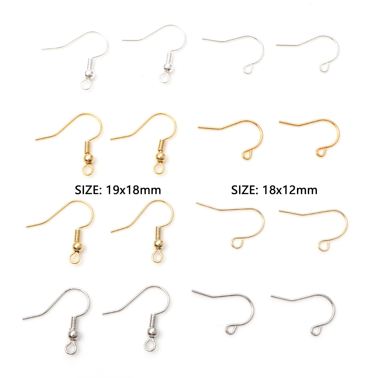 Immagine di Ottone Ganci per Orecchini Multicolore W/ Loop 20 Pz