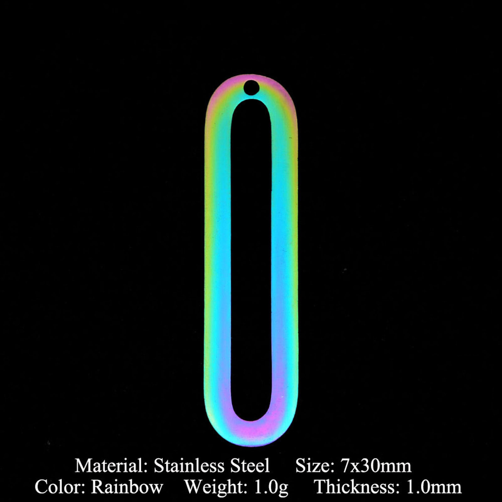 Imagen de Acero Inoxidable Serie de Geometría Colgantes Multicolor 2 Unidades