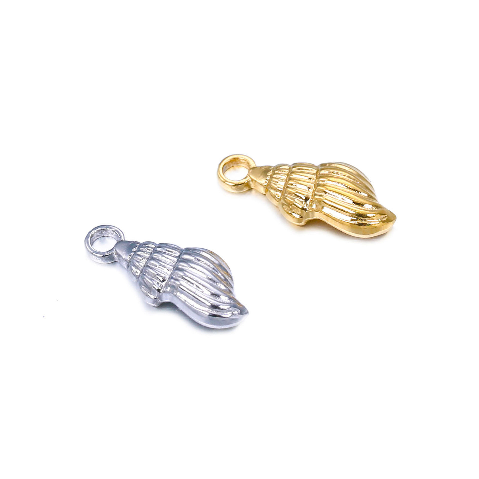 Imagen de Acero Inoxidable Colgantes Charms Caracola Multicolor 18mm x 7.5mm, 1 Unidad