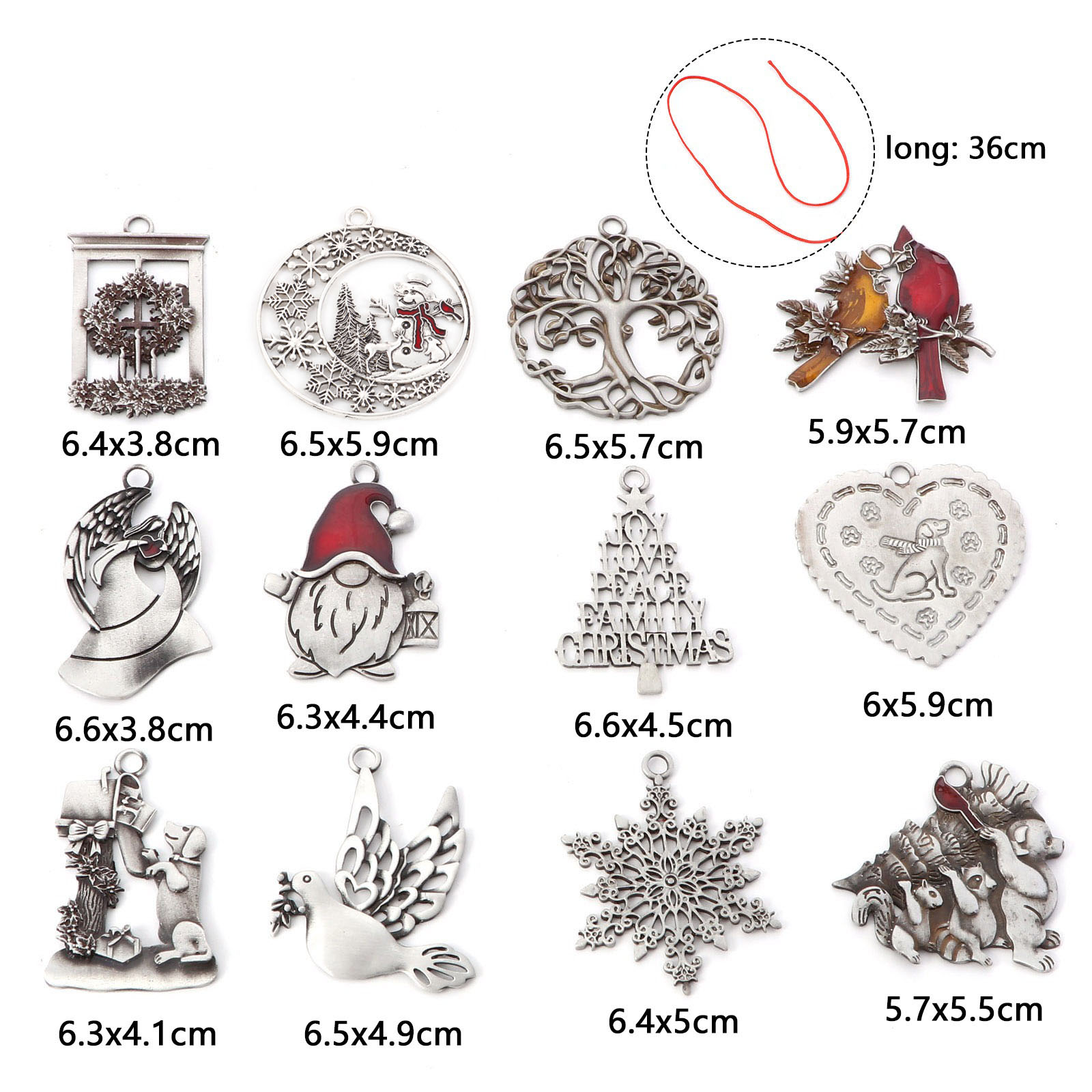 Image de 1 Pièce Pendentif Suspendue Décoration pour Fête à la Maison Noël en Alliage de Zinc Étain Antique