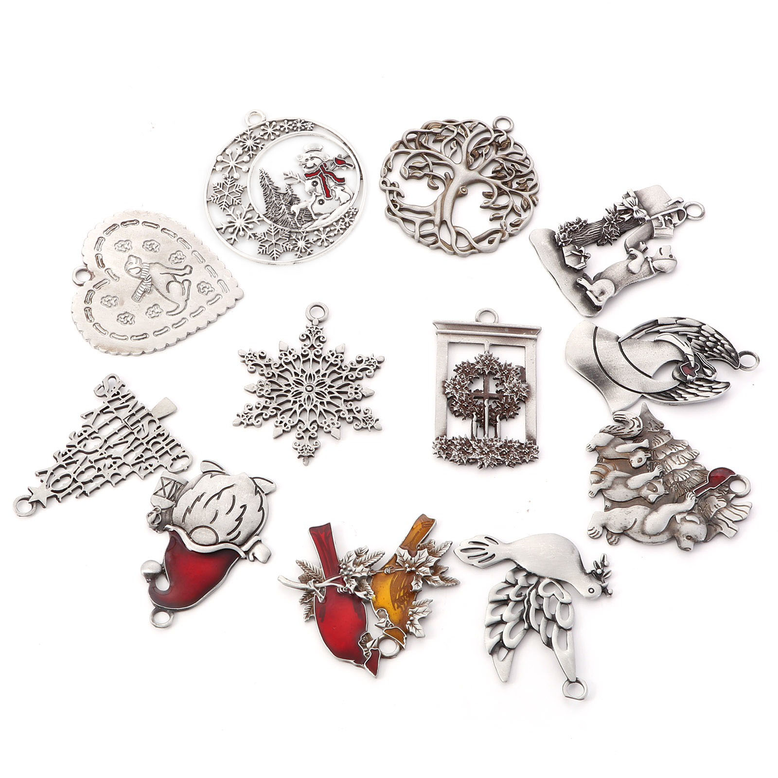 Image de 1 Pièce Pendentif Suspendue Décoration pour Fête à la Maison Noël en Alliage de Zinc Étain Antique