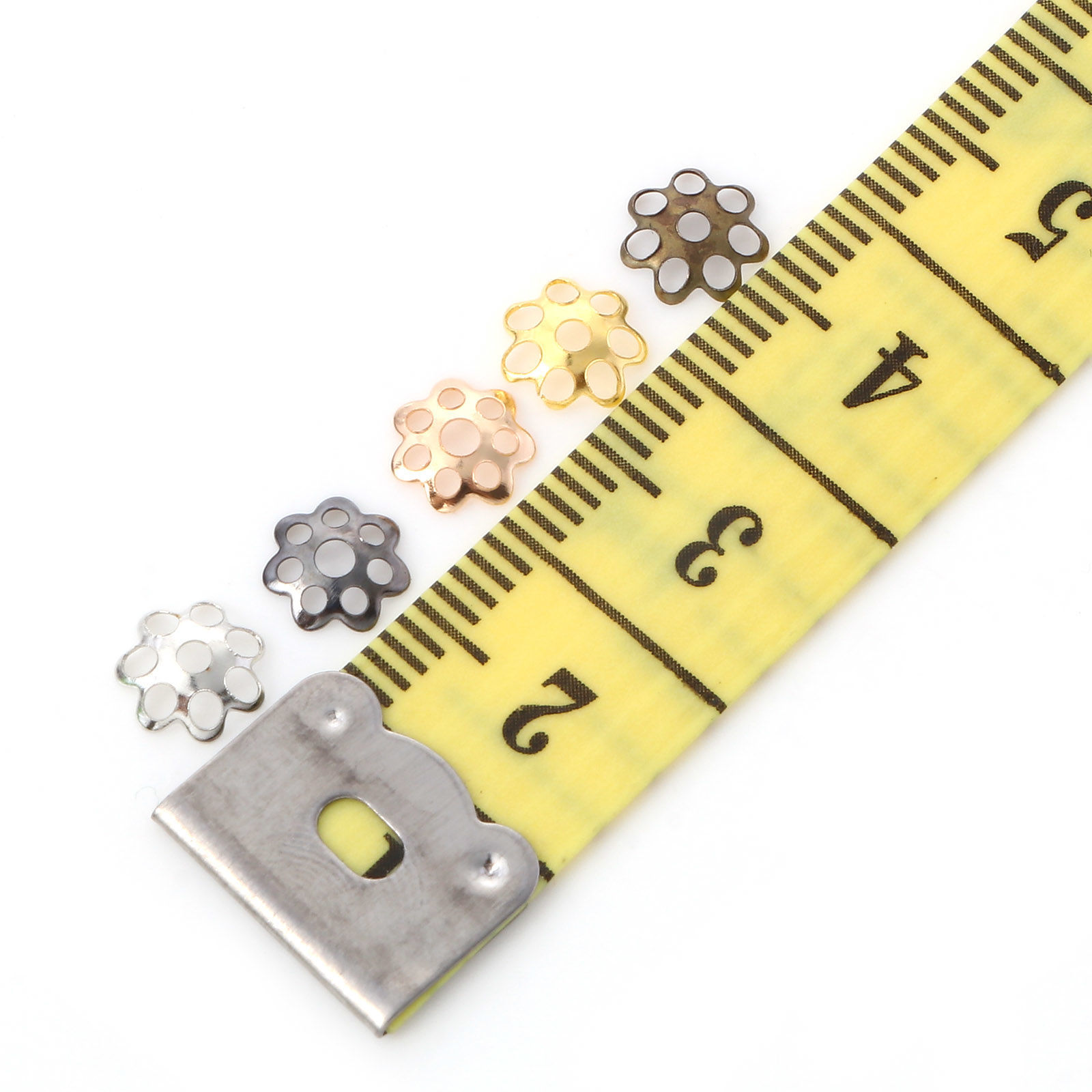 Изображение Железный Сплав(Без Кадмия) Шапочки Для Бусин Цветы Разноцветный ажурная резьба ажурная резьба (для 8мм бусины) 6мм x 6мм, 600 ШТ