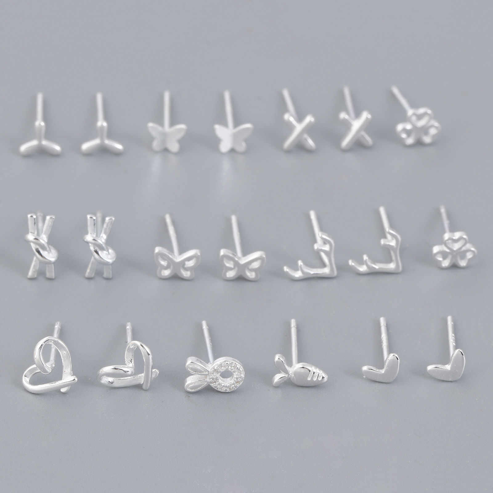 Picture of Sterling Silver Ins Style Ear Post Stud Earrings Silver Color
