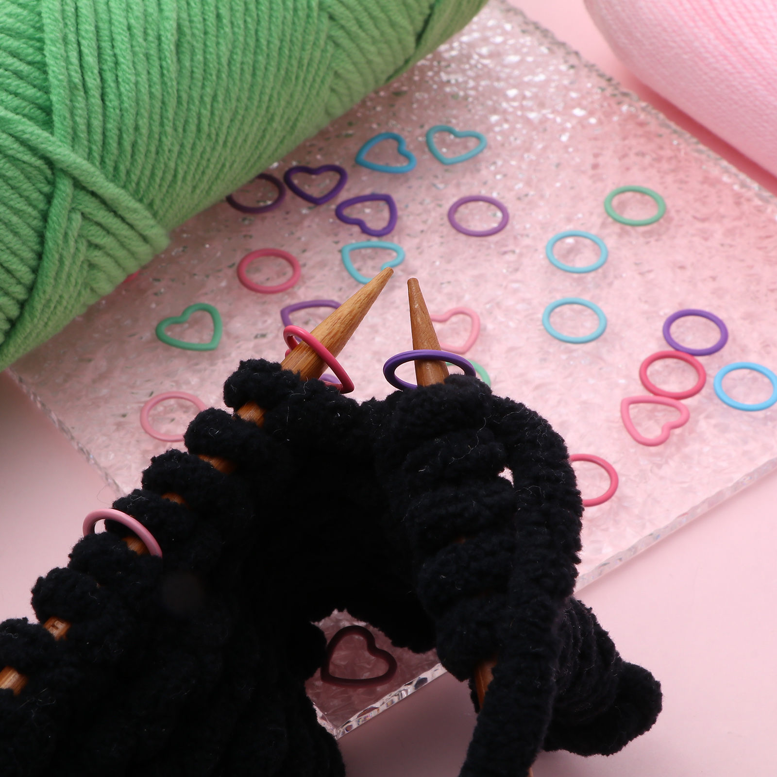 Picture of Zinc Based Alloy Knitting Stitch Markers Heart Round Multicolor