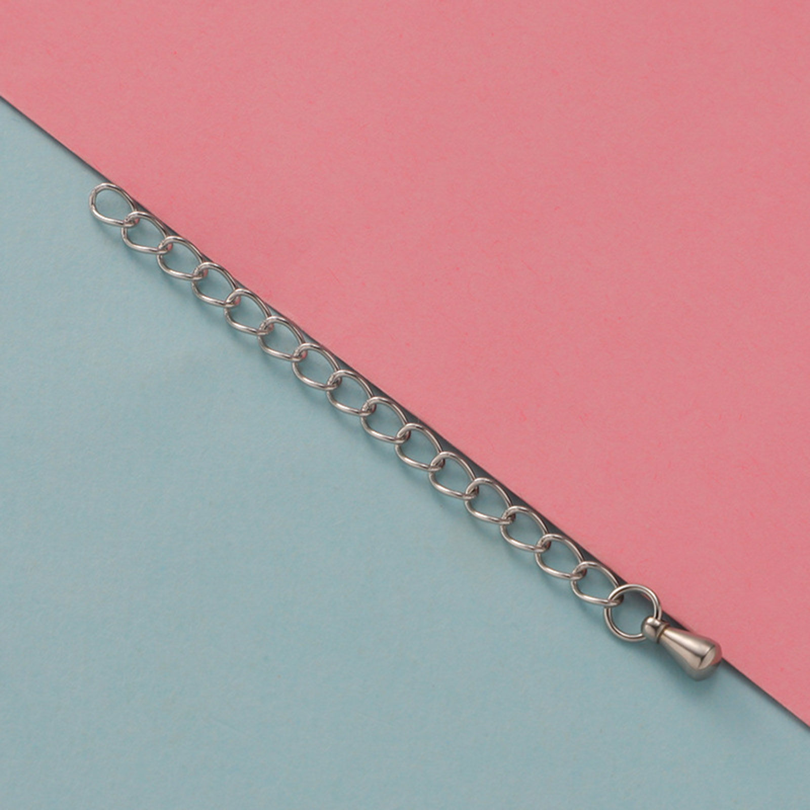 Bild von Edelstahl Verlängerungskette Extender Kette Für Halskette oder Armband Bunt Tropfen 10 Strange