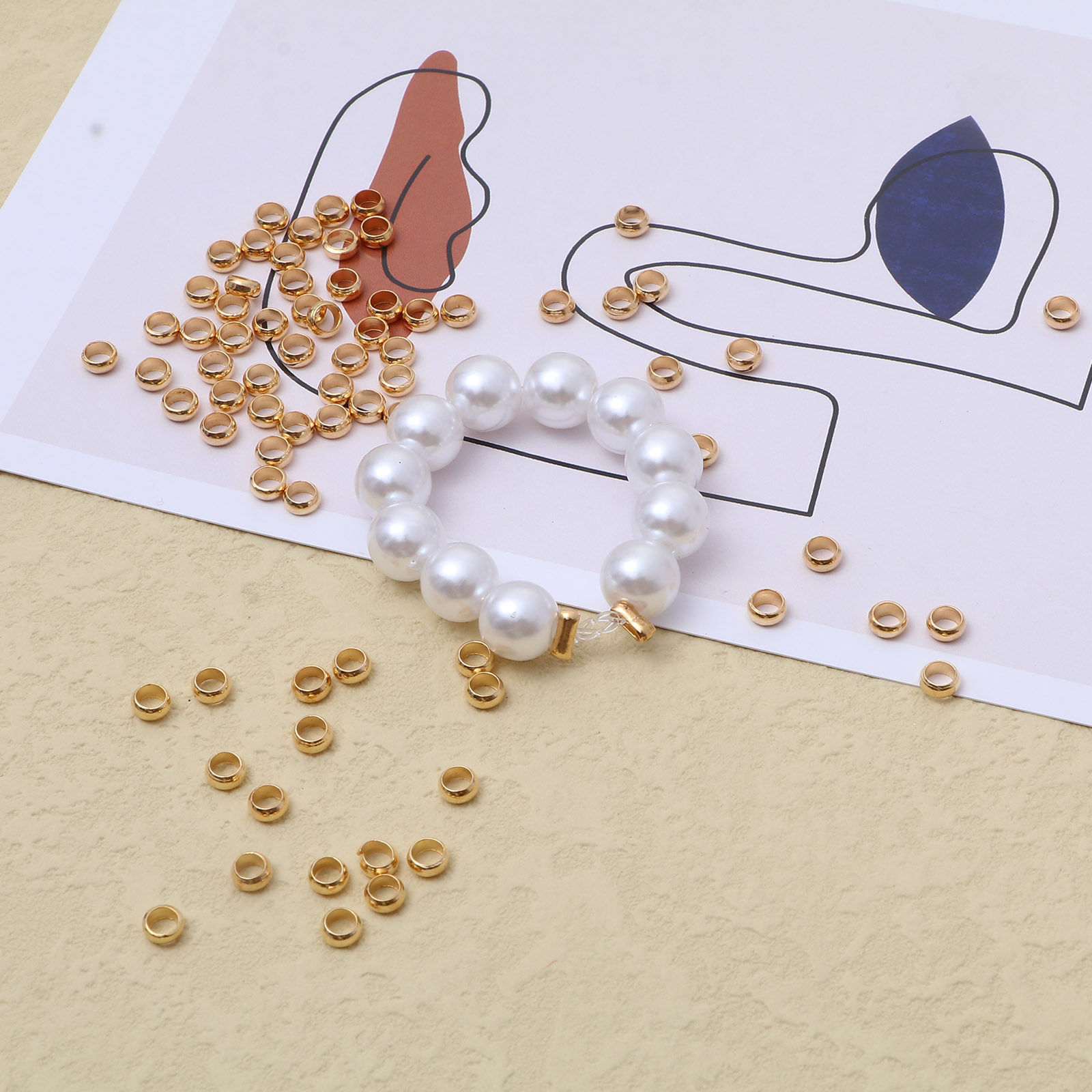 Picture of Brass Crimp Beads Cover Round Multicolor