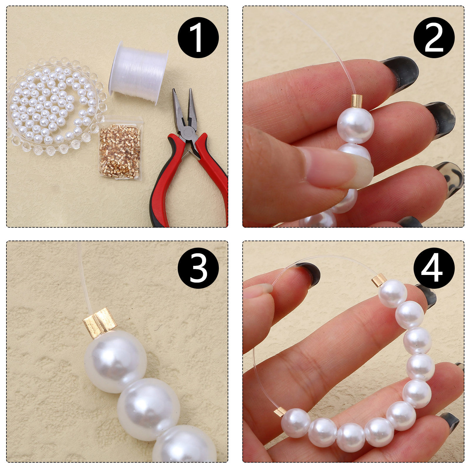 Picture of Brass Crimp Beads Cover Tube Multicolor