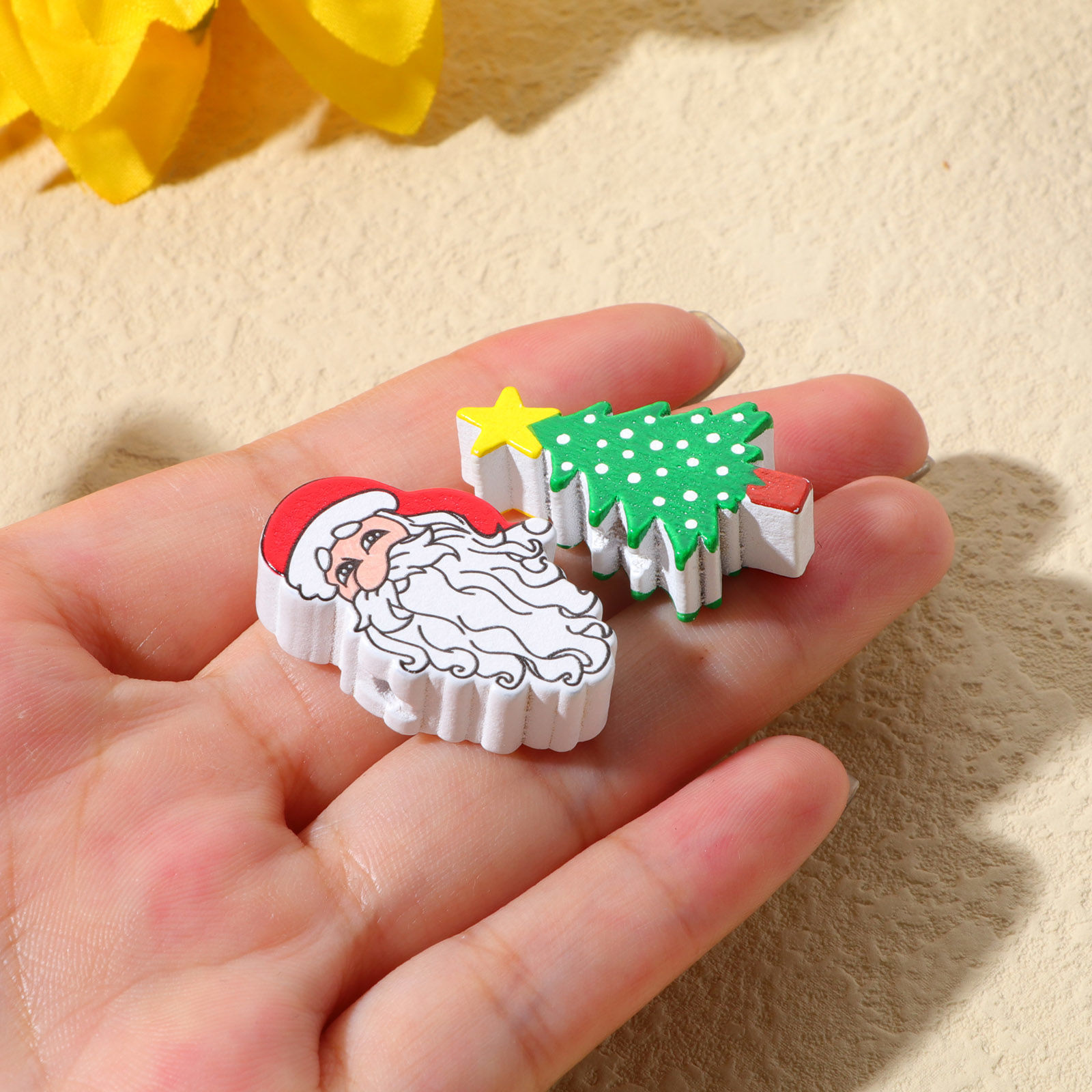 Imagen de Madera Navidad Espaciador Cuentas Multicolor 10 Unidades