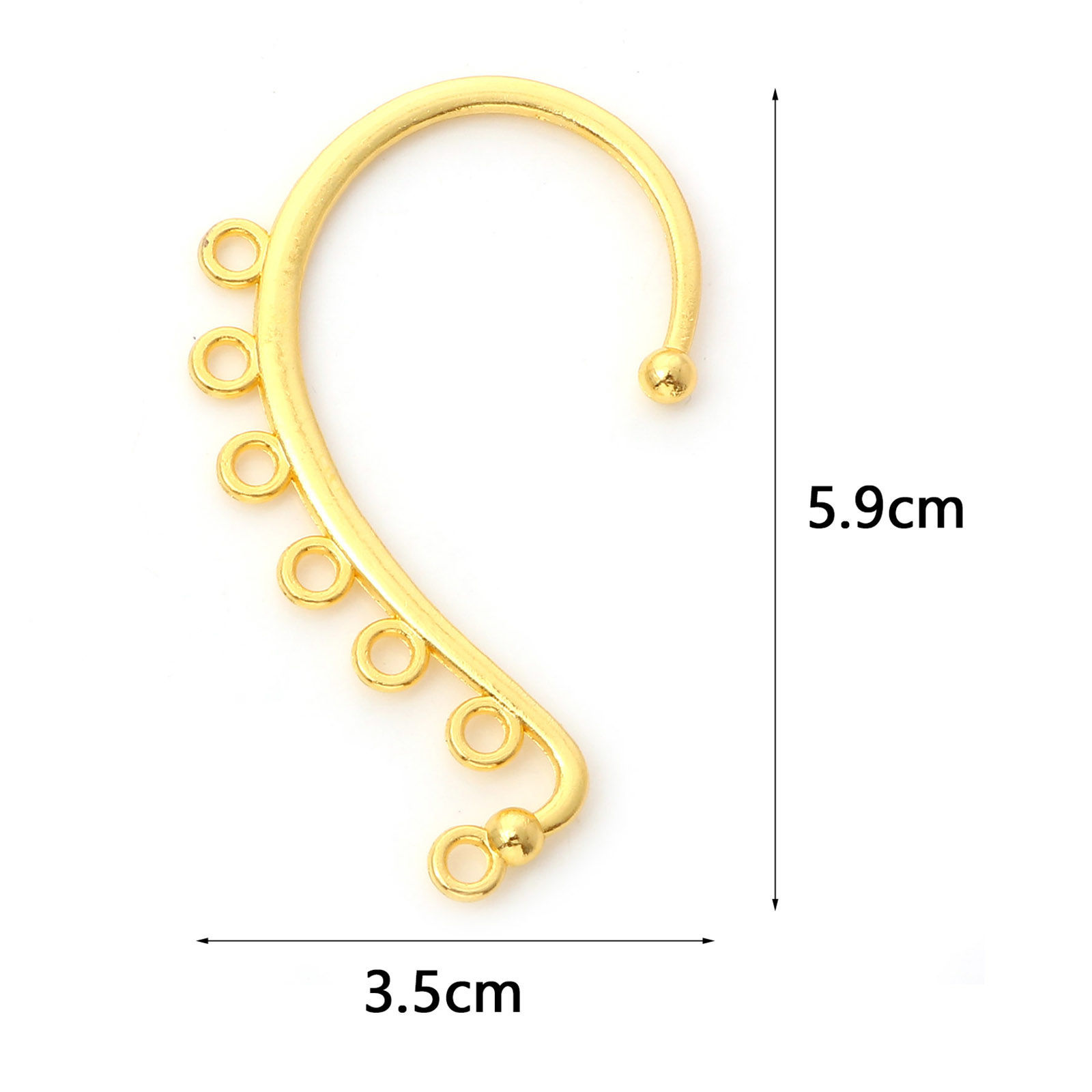 Bild von Zinklegierung Ohrklemme Klipp Ohrring Fischhaken Bunt Mit Öse 5.9cm x 3.5cm, 10 Stück