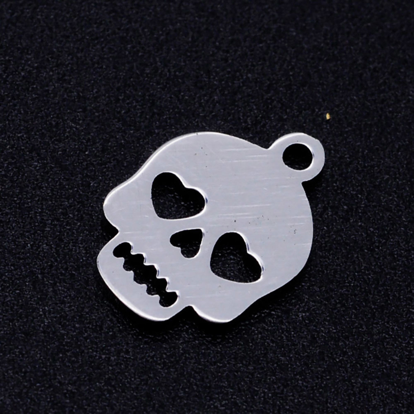 Picture of Stainless Steel Halloween Charms Multicolor Skull Heart Hollow 14mm x 10mm