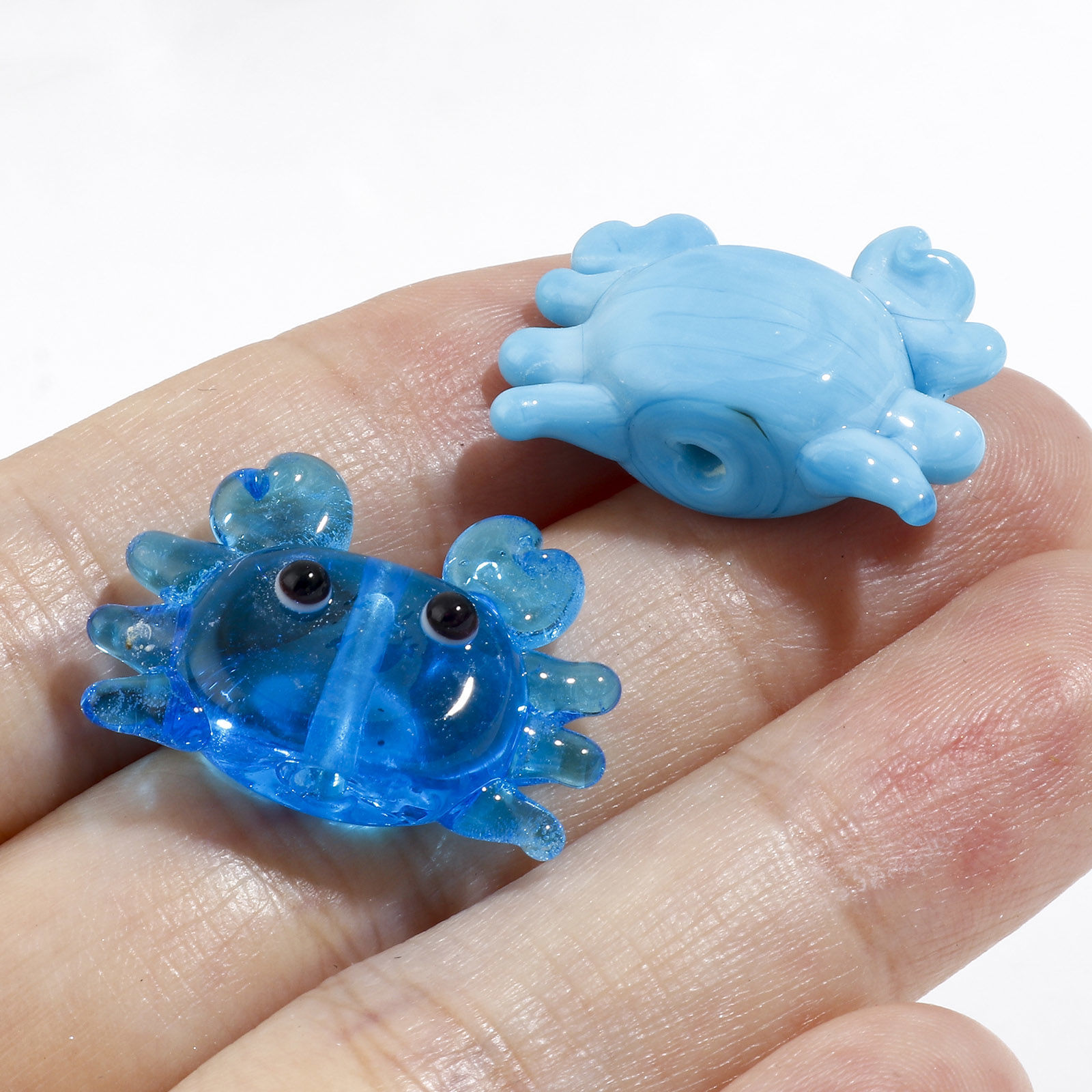 Picture of Lampwork Glass Ocean Jewelry Beads Crab Animal Multicolor About 24mm x 17mm