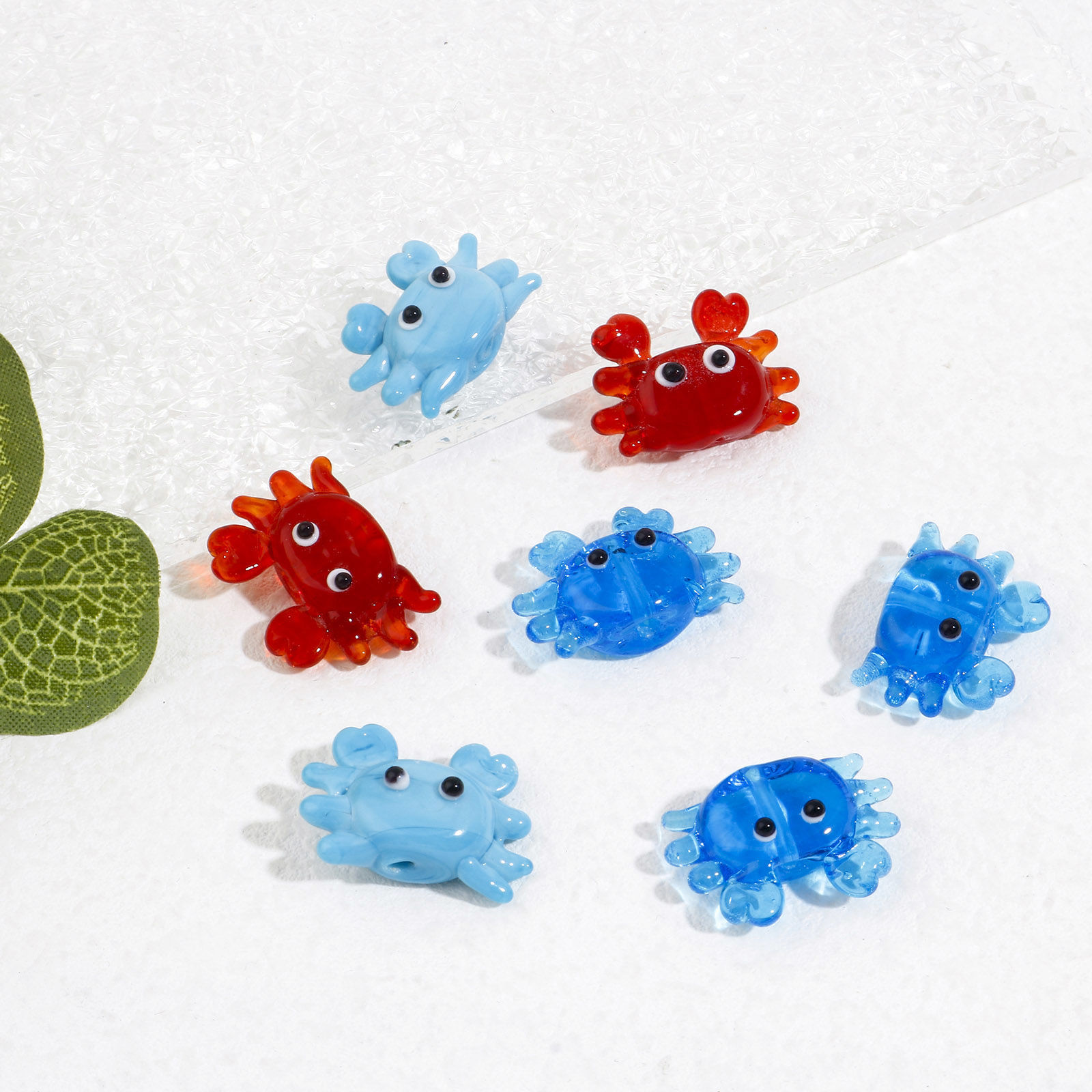 Picture of Lampwork Glass Ocean Jewelry Beads Crab Animal Multicolor About 24mm x 17mm