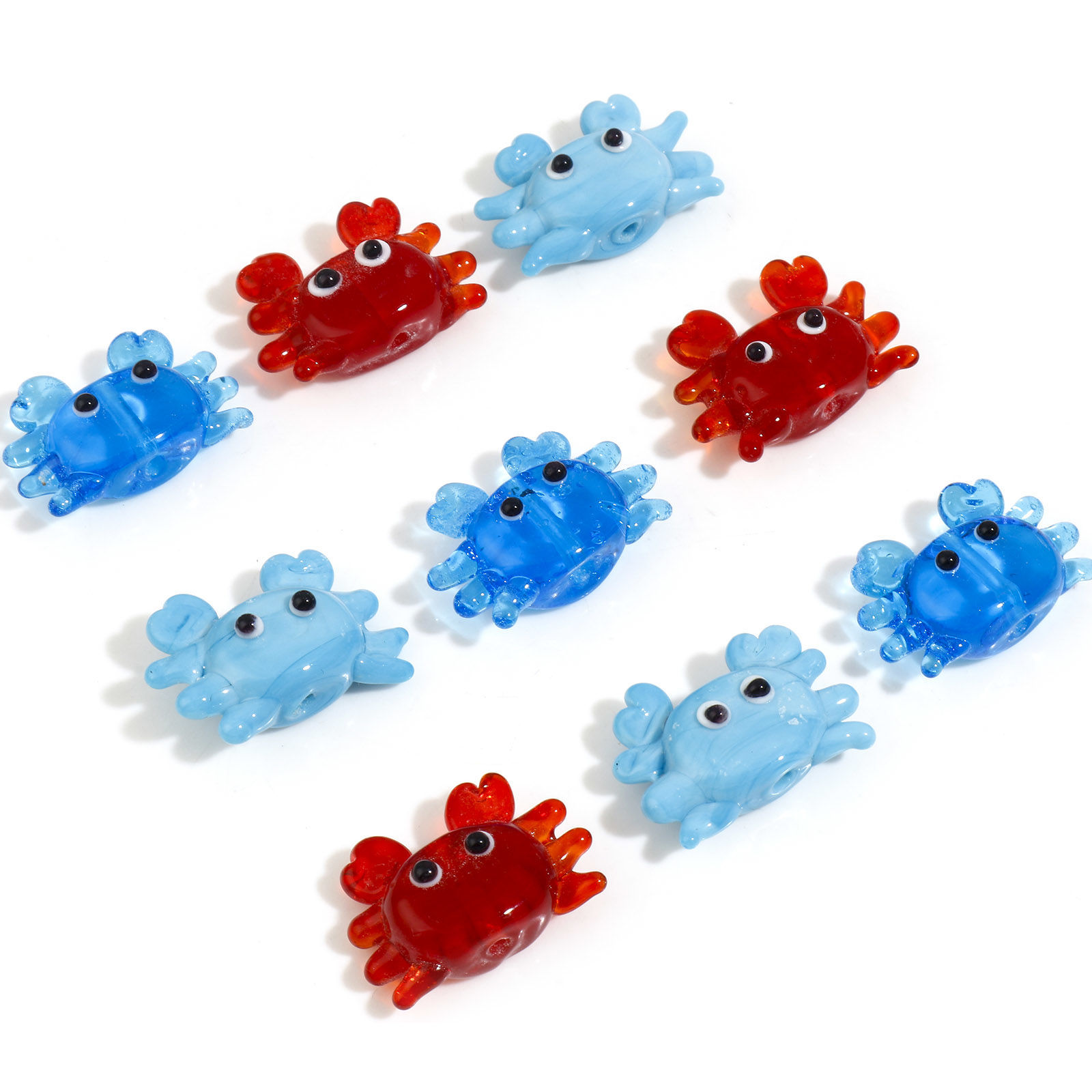 Picture of Lampwork Glass Ocean Jewelry Beads Crab Animal Multicolor About 24mm x 17mm