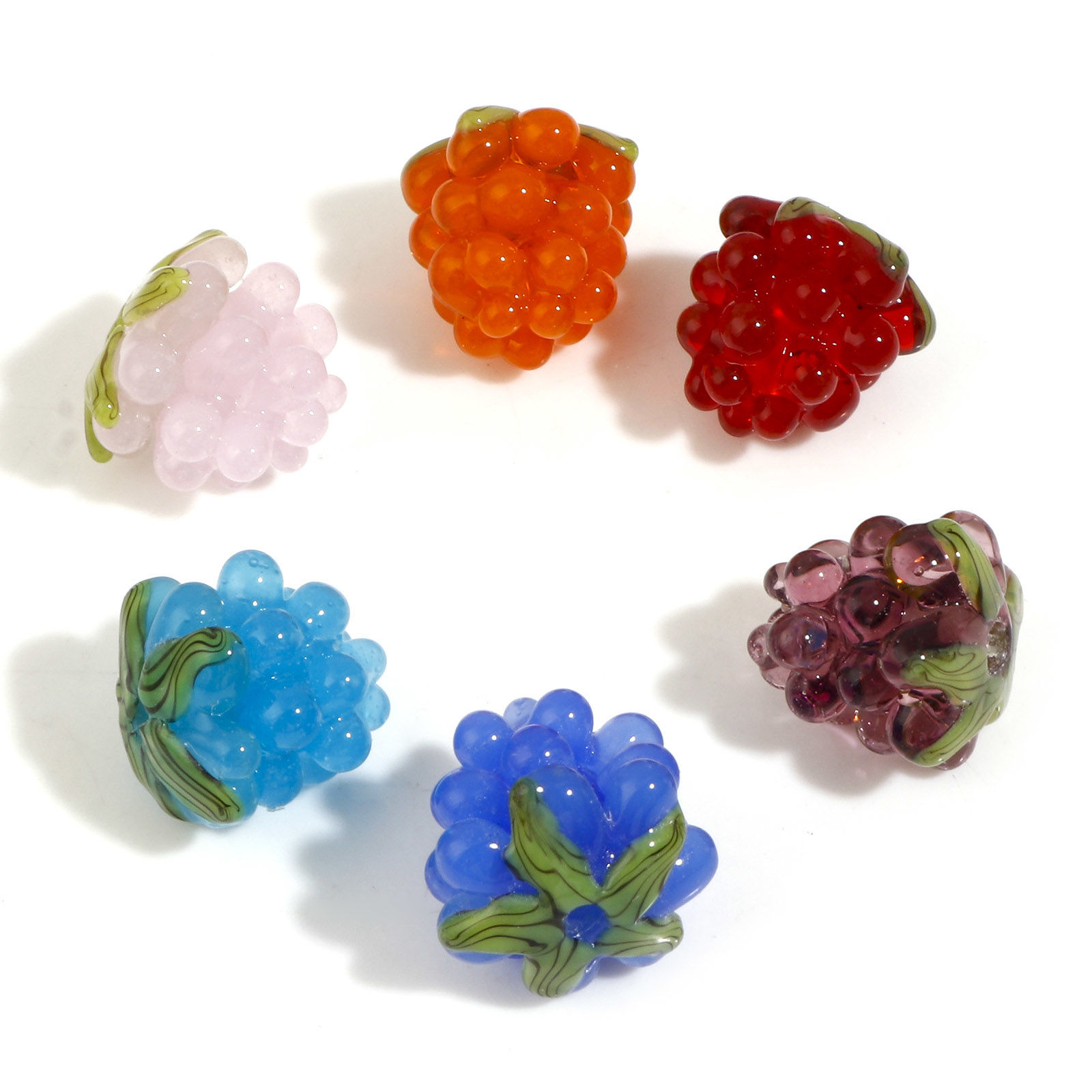 Bild von Muranoglas 3D Perlen Weintraube Bunt ca 13mm x 12mm, Loch:ca. 0.8mm, 1 Stück