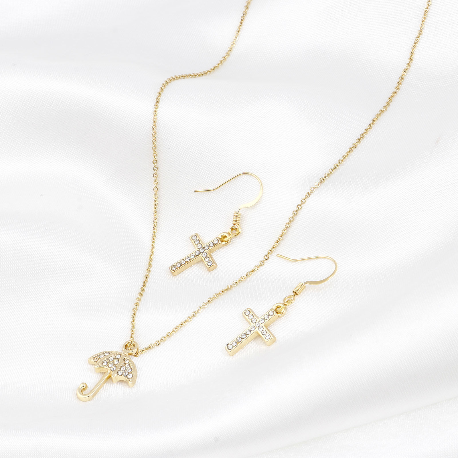 Изображение Цинковый Сплав Бижутерия усыпанная мелким фианит Подвески Позолоченный 5 ШТ