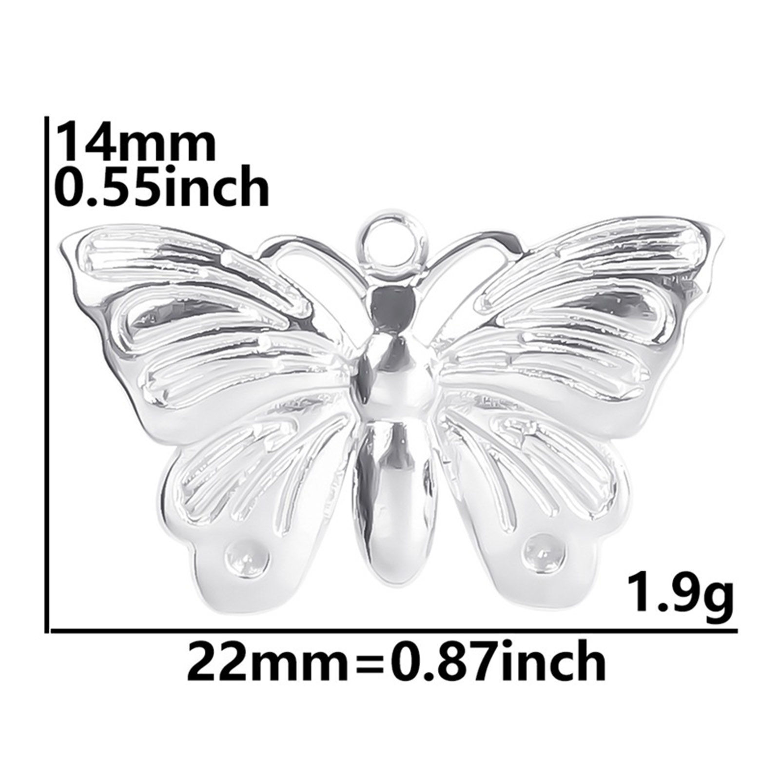 Picture of Stainless Steel Insect Charms Multicolor Butterfly Animal 22mm x 14mm