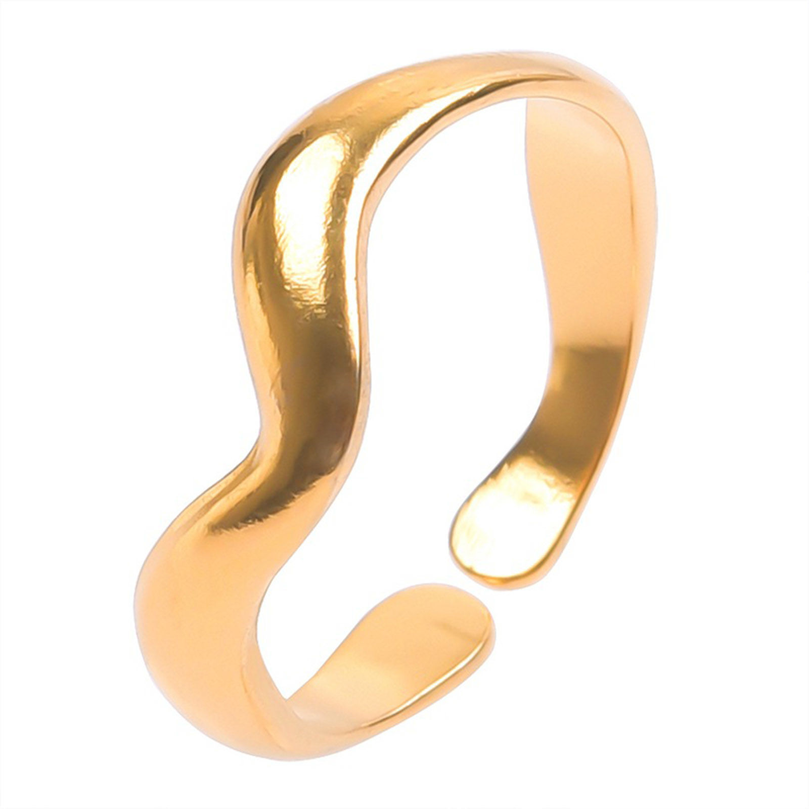 Picture of Stainless Steel Ins Style Open Adjustable Rings Multicolor Wave 18.1mm(US Size 8)