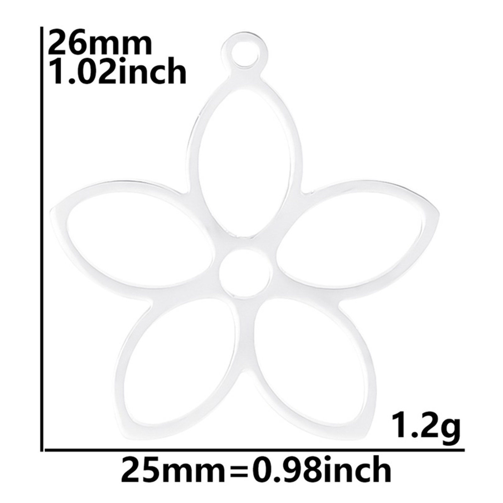 Picture of Stainless Steel Charms Multicolor Flower Hollow 26mm x 25mm