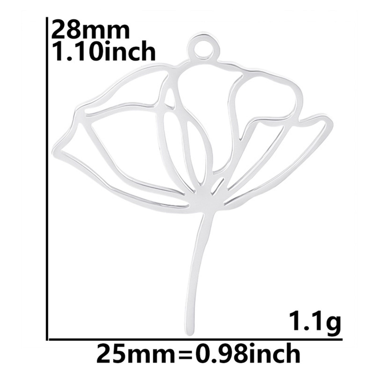 Picture of Stainless Steel Charms Multicolor Lotus Flower Hollow 28mm x 25mm
