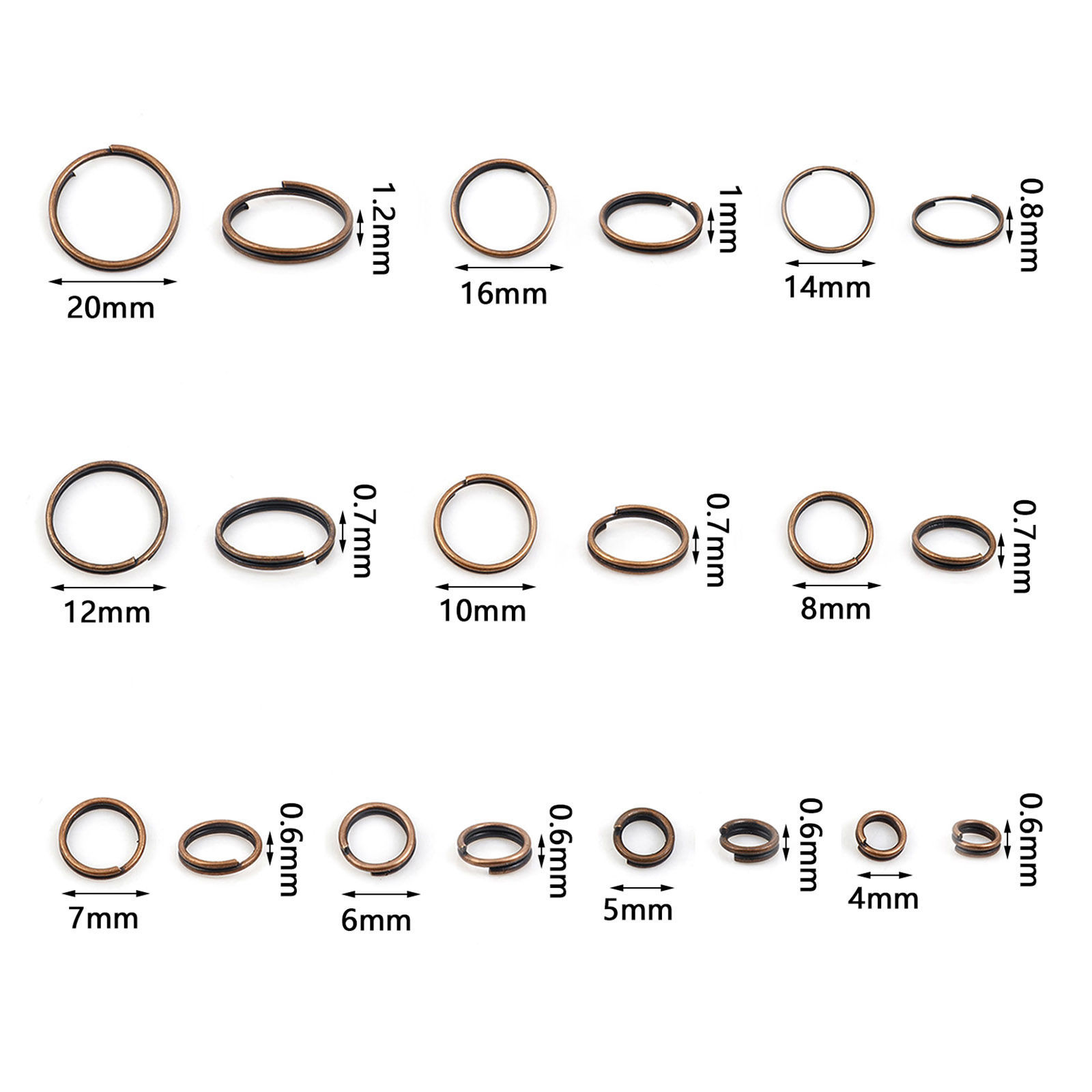 Picture of Iron Based Alloy Double Split Jump Rings Findings For Jewelry Making Multicolor Round