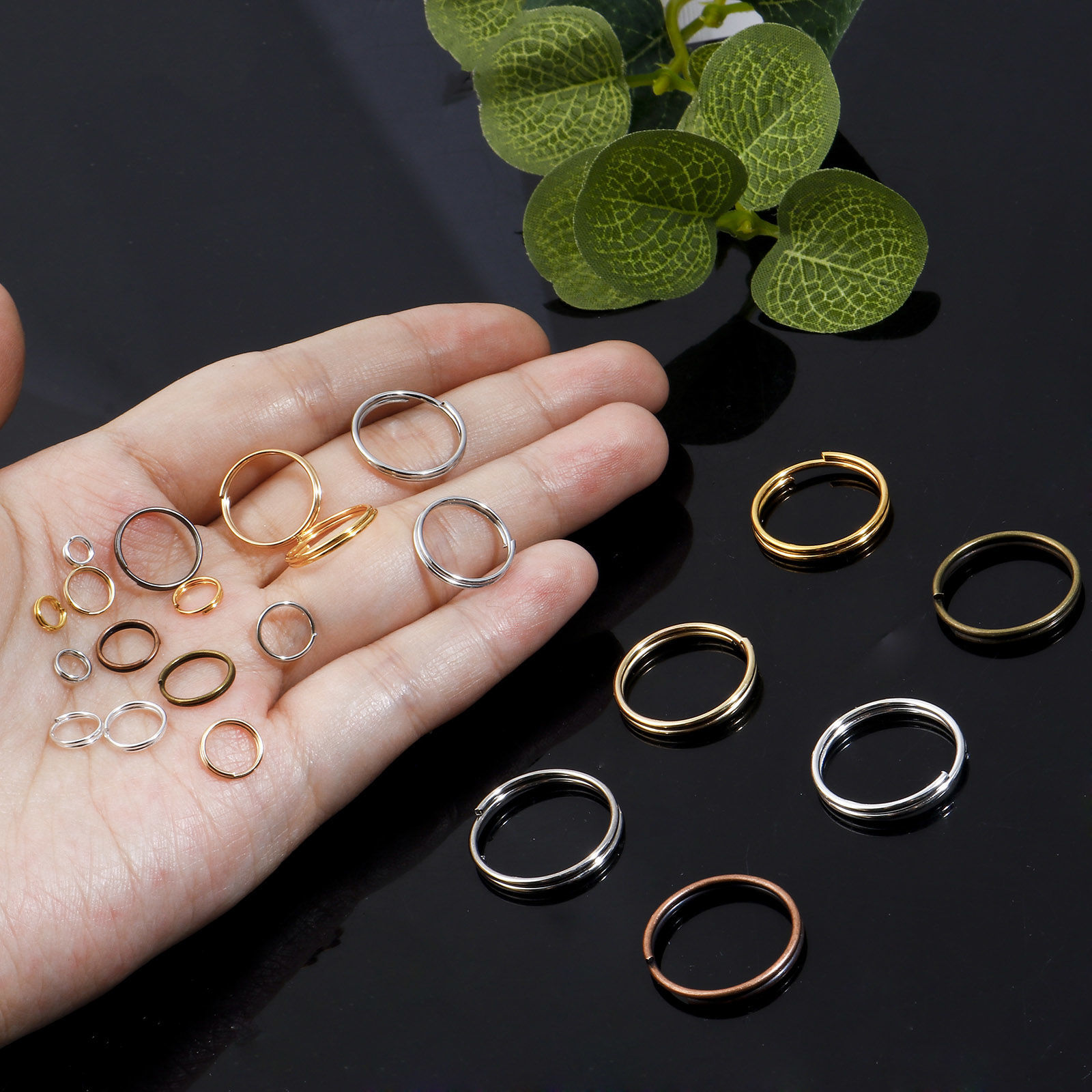 Picture of Iron Based Alloy Double Split Jump Rings Findings For Jewelry Making Multicolor Round