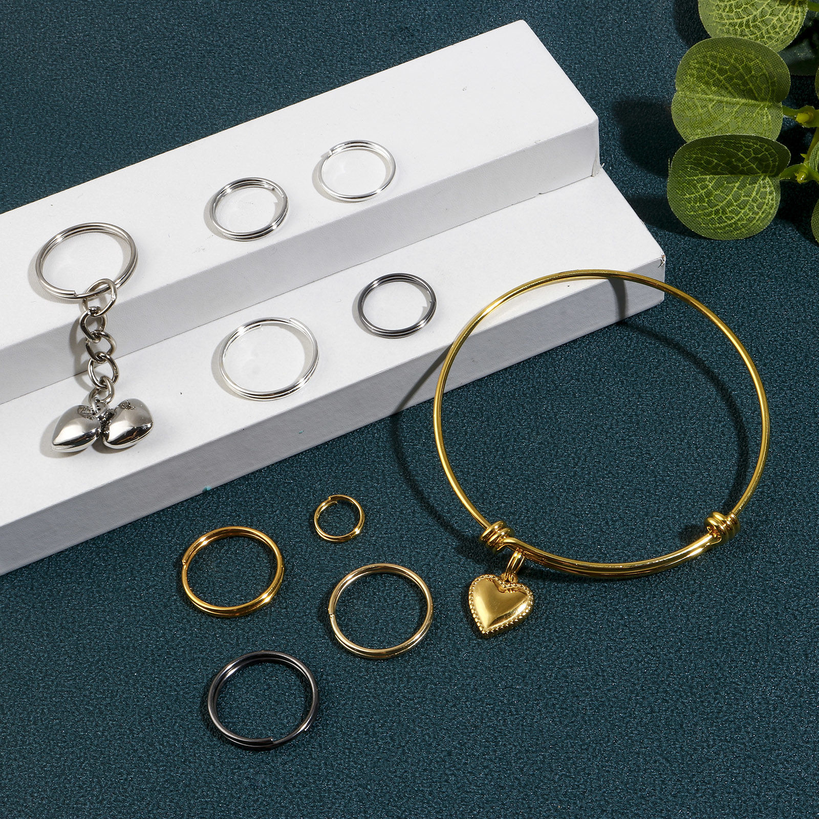 Picture of Iron Based Alloy Double Split Jump Rings Findings For Jewelry Making Multicolor Round