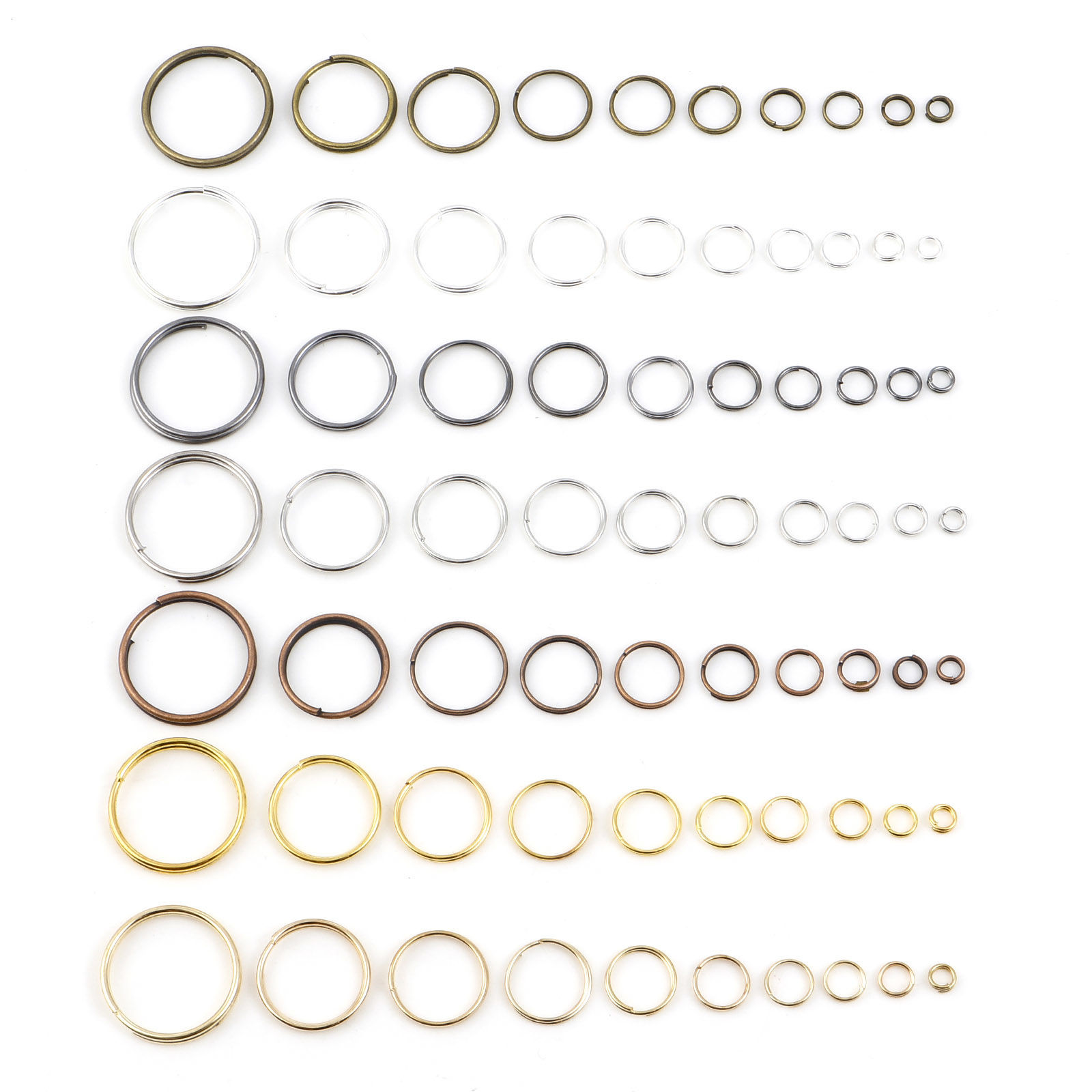 Picture of Iron Based Alloy Double Split Jump Rings Findings For Jewelry Making Multicolor Round