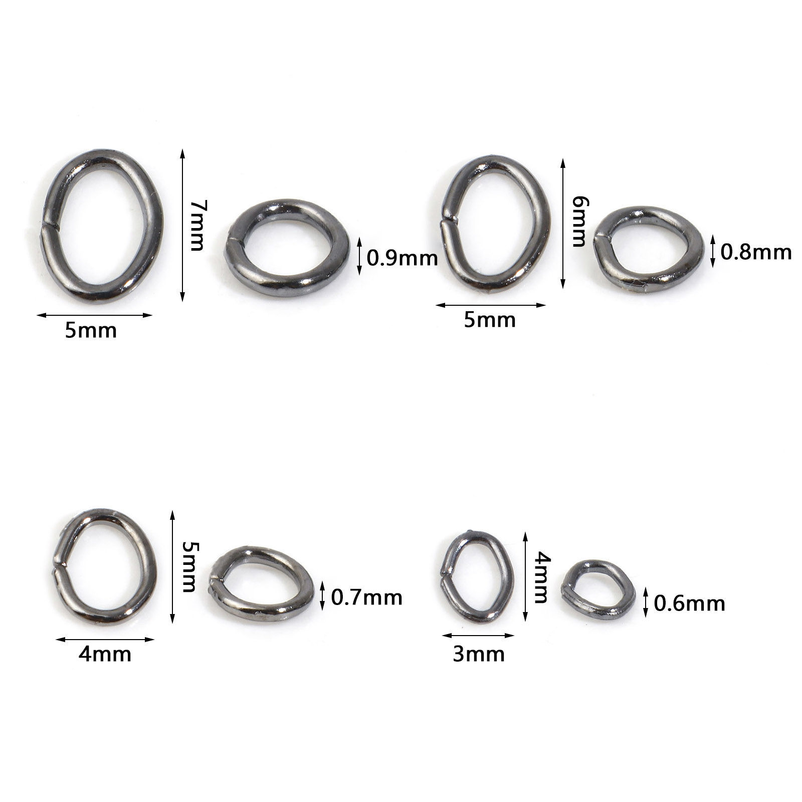Picture of Iron Based Alloy Open Jump Rings Findings For Jewelry Making Multicolor Oval