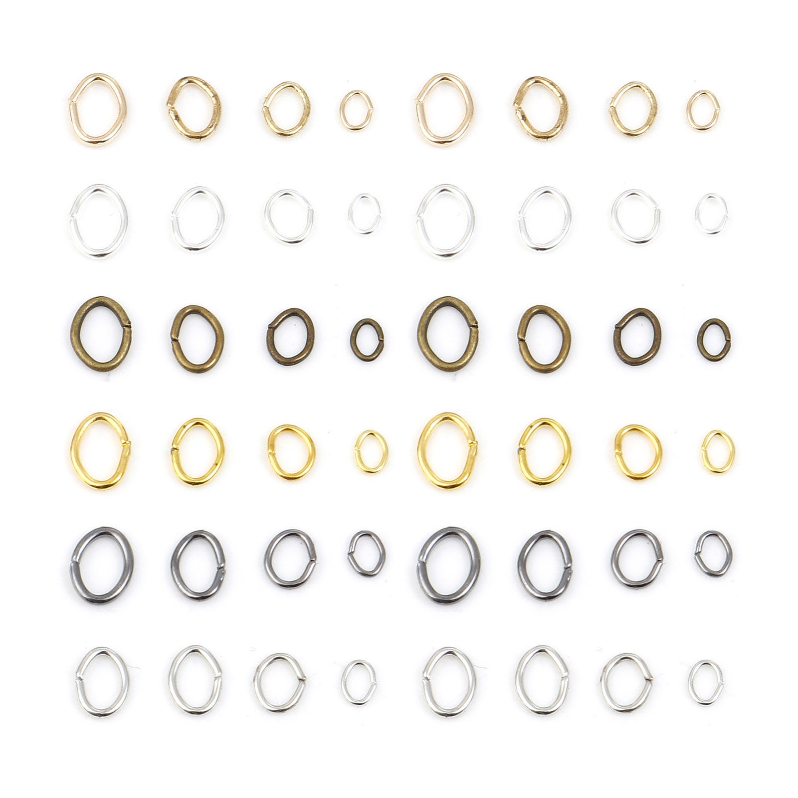 Picture of Iron Based Alloy Open Jump Rings Findings For Jewelry Making Multicolor Oval