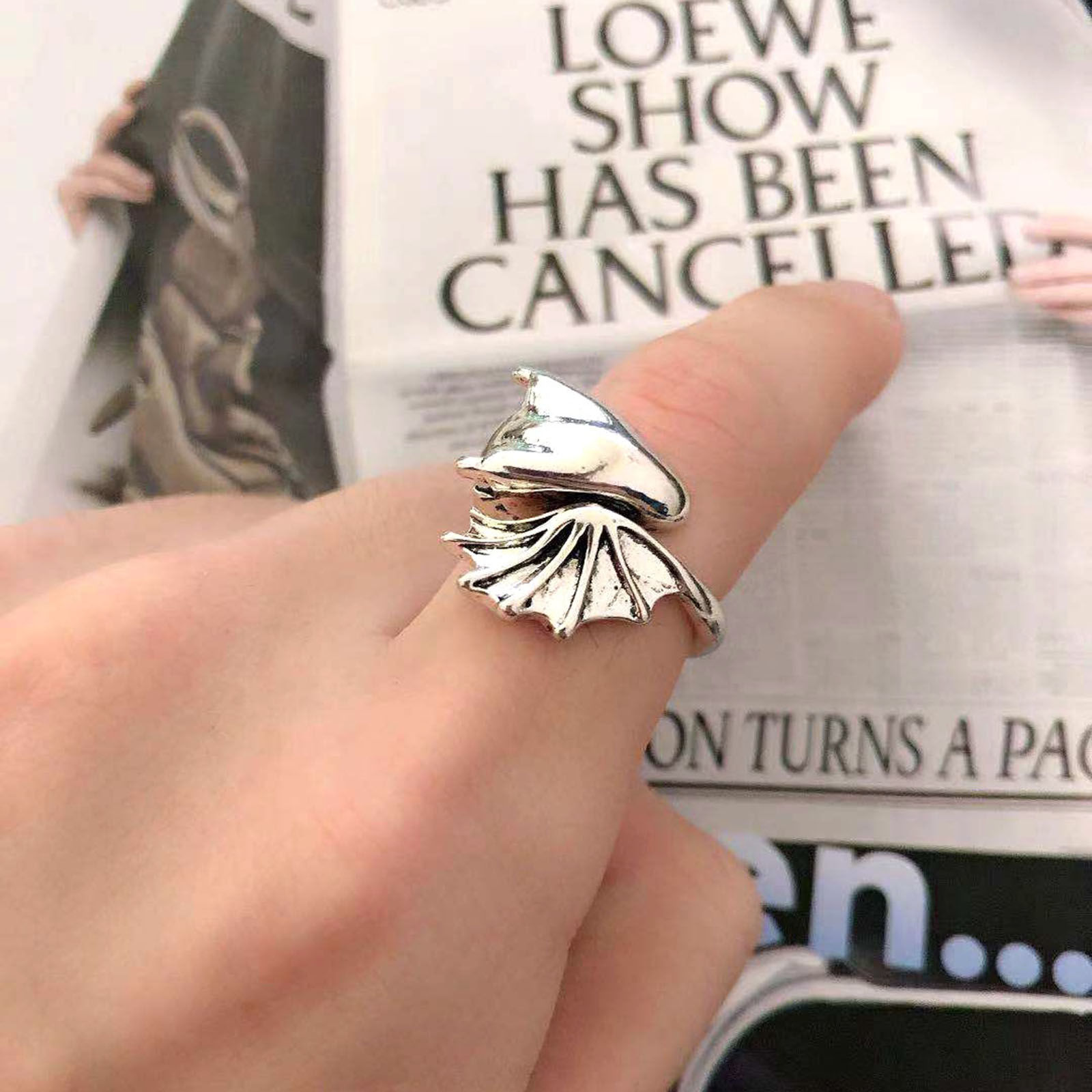 Image de Bagues Gothique Ouvert Bague Enroulée Ajoustable Multicolore Dragon 1 Pièce