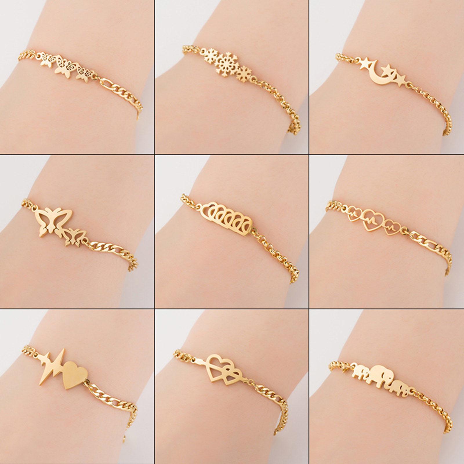 Picture of 304 Stainless Steel Stylish Bracelets Gold Plated 16cm(6 2/8") long